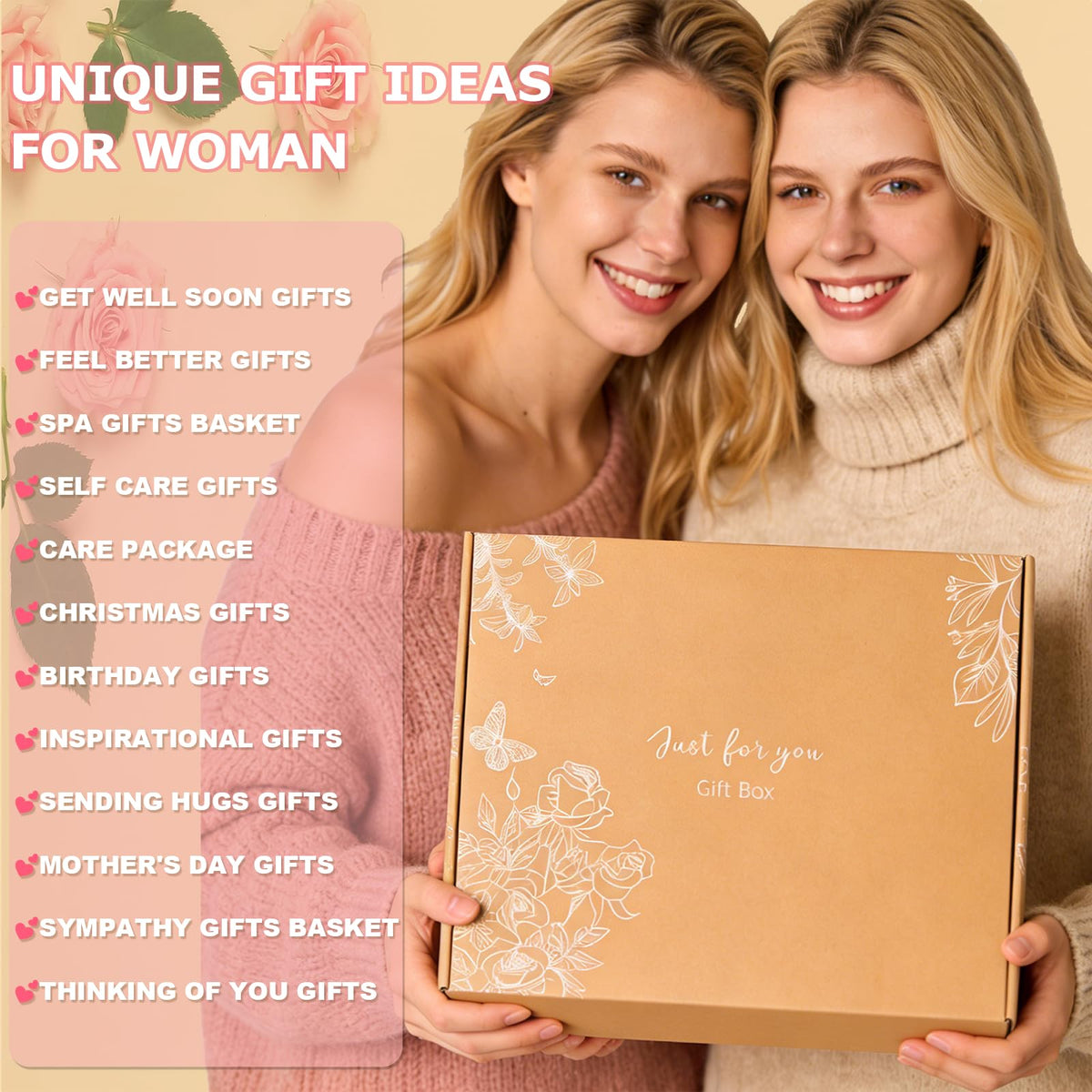 GOLDEN SMILE Self Care Gift Basket for Women - GOLDEN SMILE Official Imagery - 4