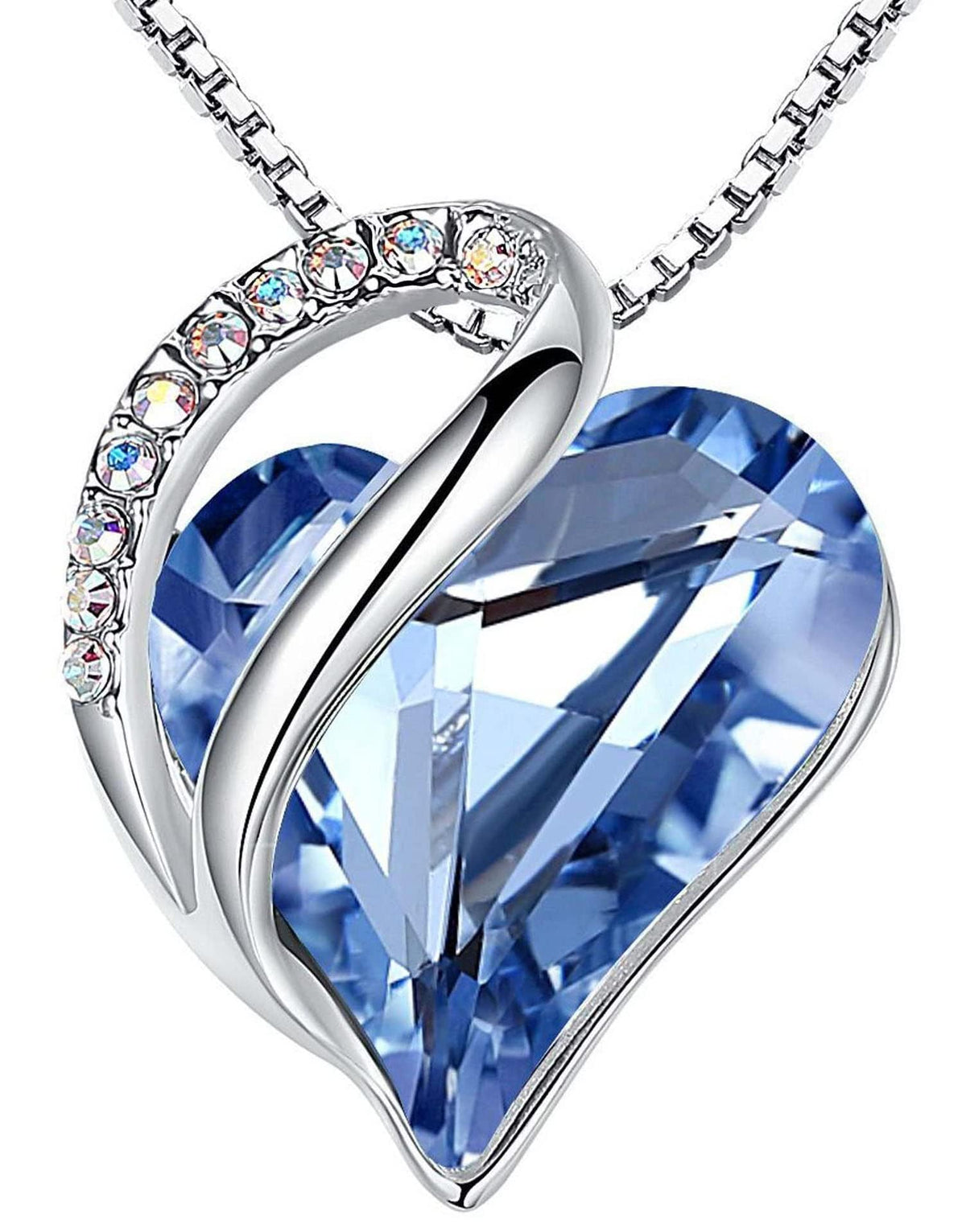 Leafael Gift Necklaces for Women, Infinity Love Birthstone Heart Crystal Pendant, Birthday Anniversary Jewelry for Wife,