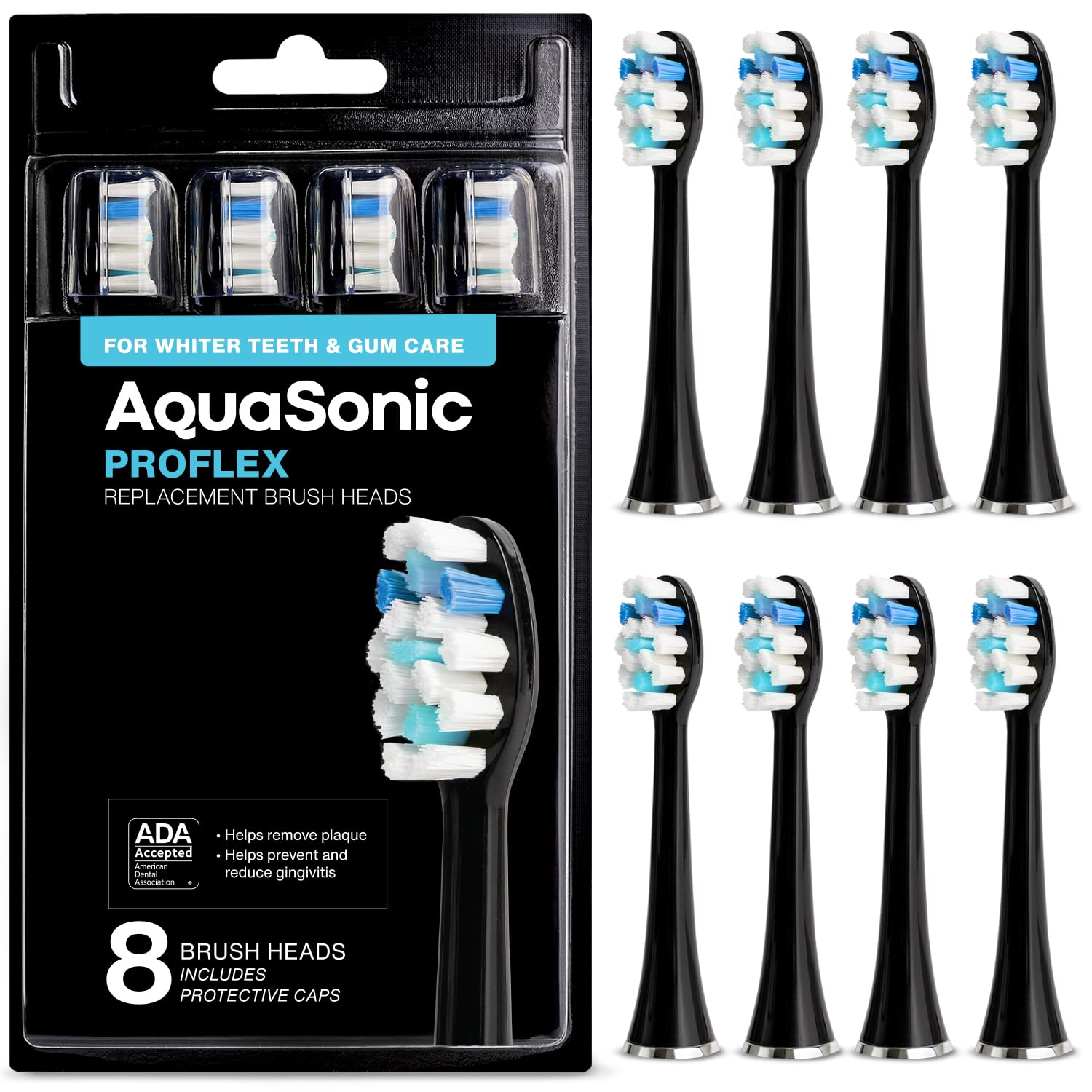 AquaSonic Genuine Proflex Replacement Brush Heads | ADA Accepted - Product Imagery