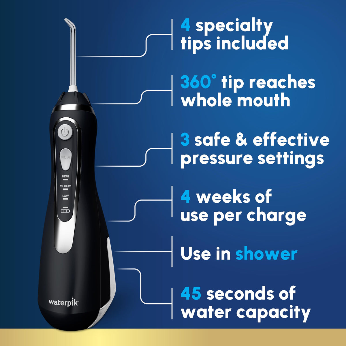 Waterpik Cordless Advanced Portable Water Flosser - Waterpik Official Imagery - 3