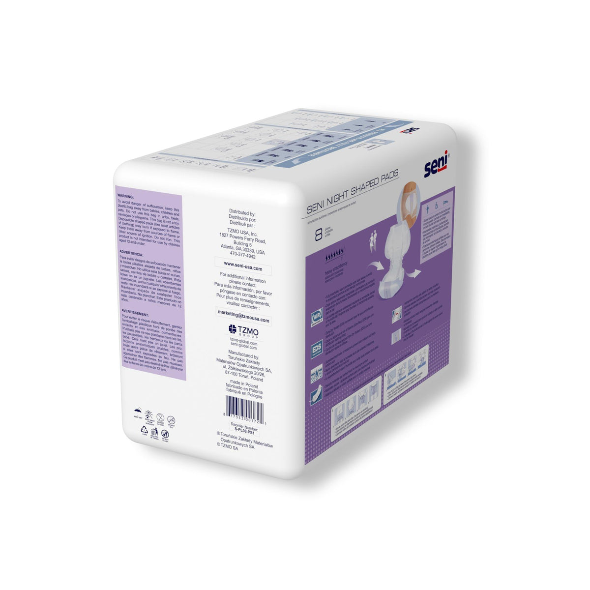 Seni Night Shaped Pads Unisex Heavy Absorbency 27 in 48 ct - Seni Official Imagery - 6