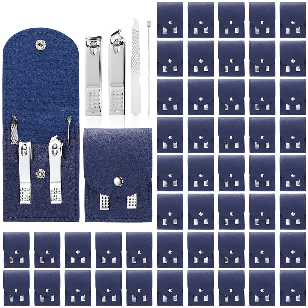 Geosar 50 Set Travel Manicure Kit Bulk 4 in 1 Nail Clippers, Navy Blue – product photo (Sets &amp; Kits)
