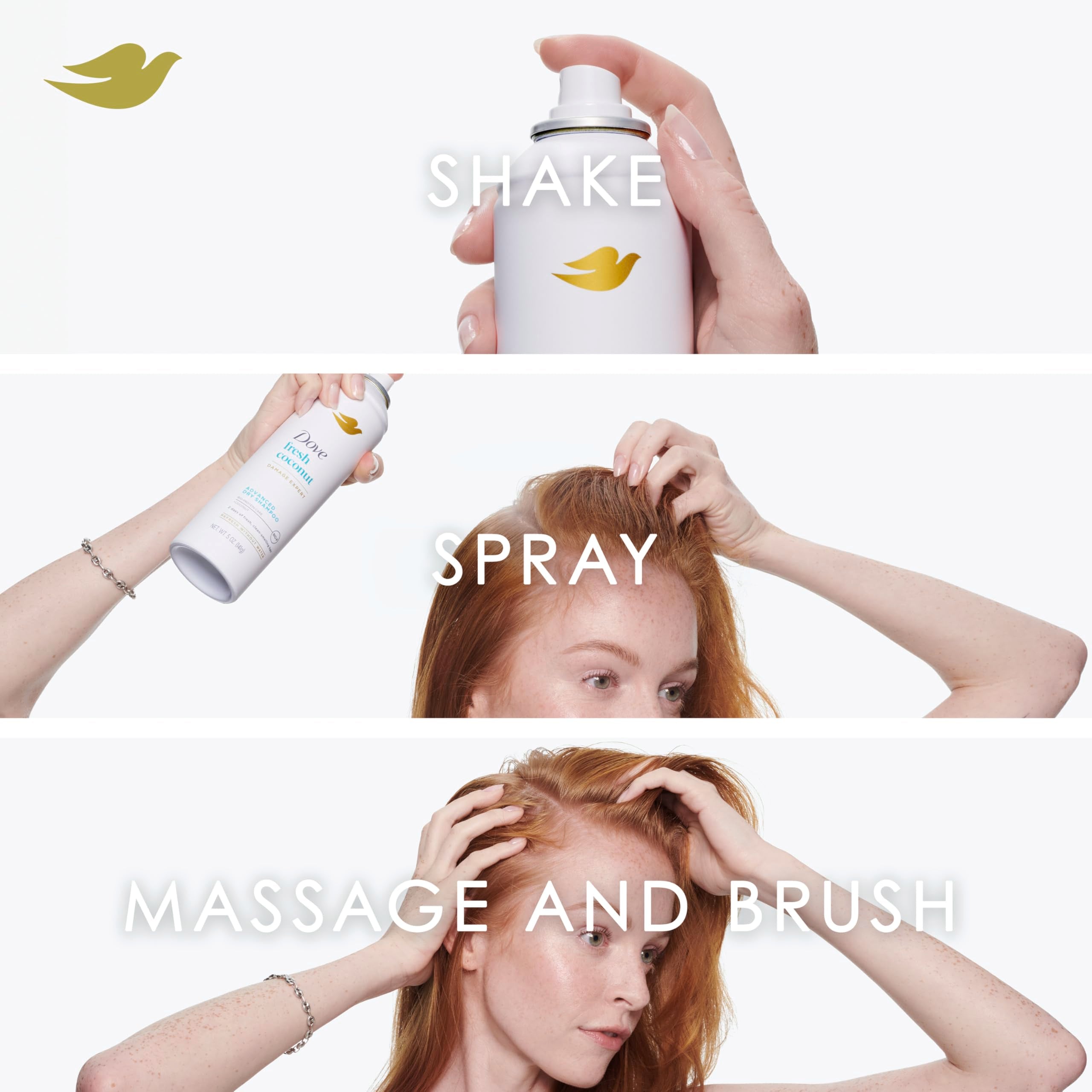 Dove Volume & Fullness Dry Shampoo 5oz, two bottles, lightweight dry shampoo for adding volume to flat hair