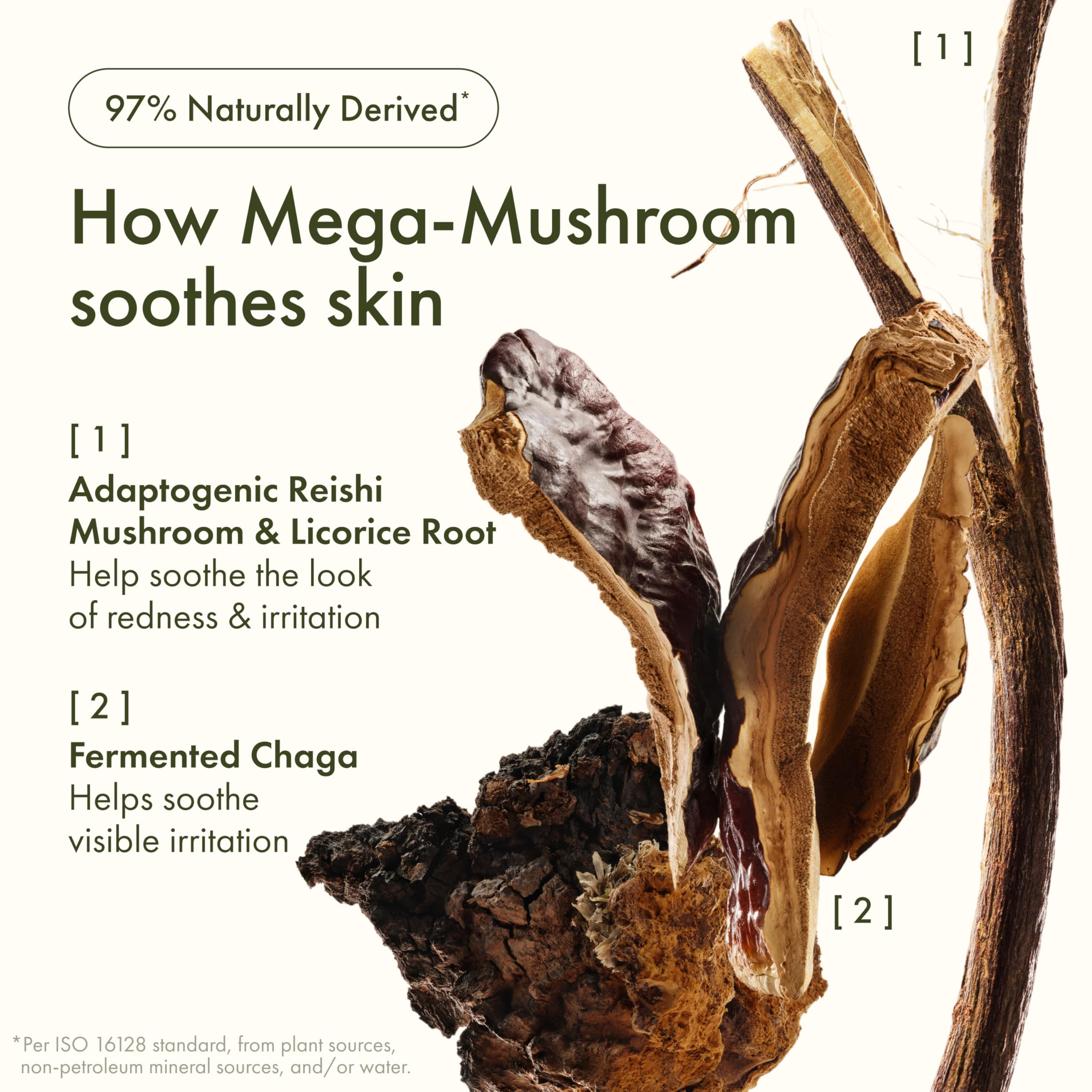 Origins Mega-Mushroom Relief & Resilience soothing treatment lotion in a 6.7 oz bottle, designed to hydrate and calm the skin.