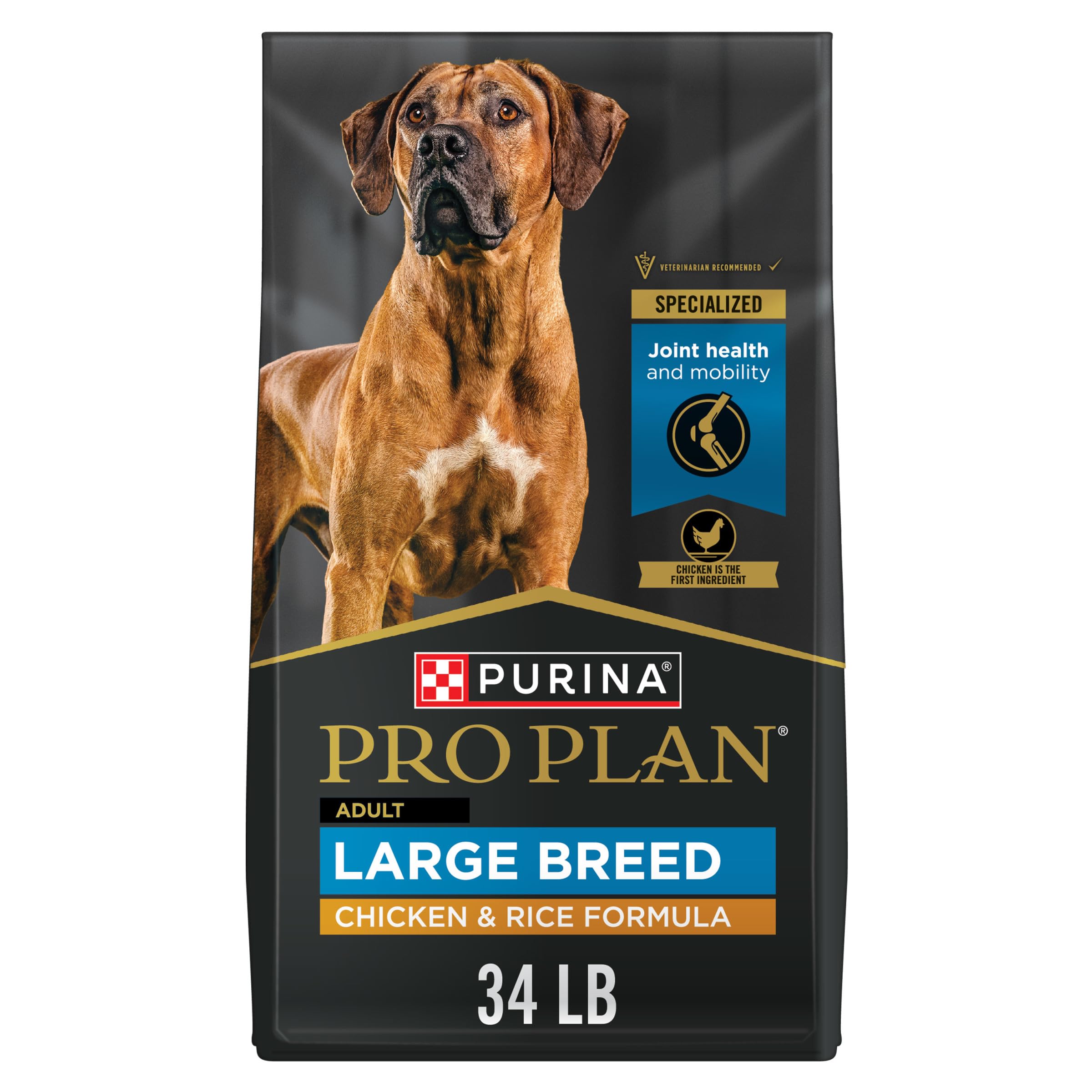 Purina Pro Plan Large Breed Dry Dog Food, Chicken & Rice, 34 lb - Product Imagery