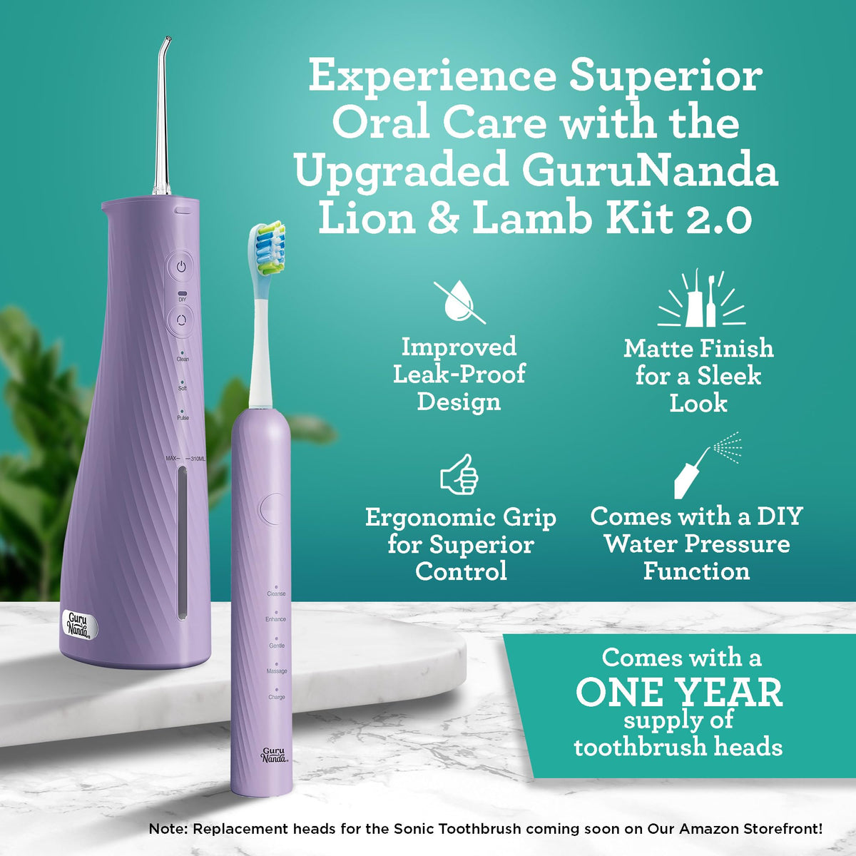 GuruNanda Electric Toothbrush Water Flosser 4 Toothbrush - GuruNanda Official Imagery - 3