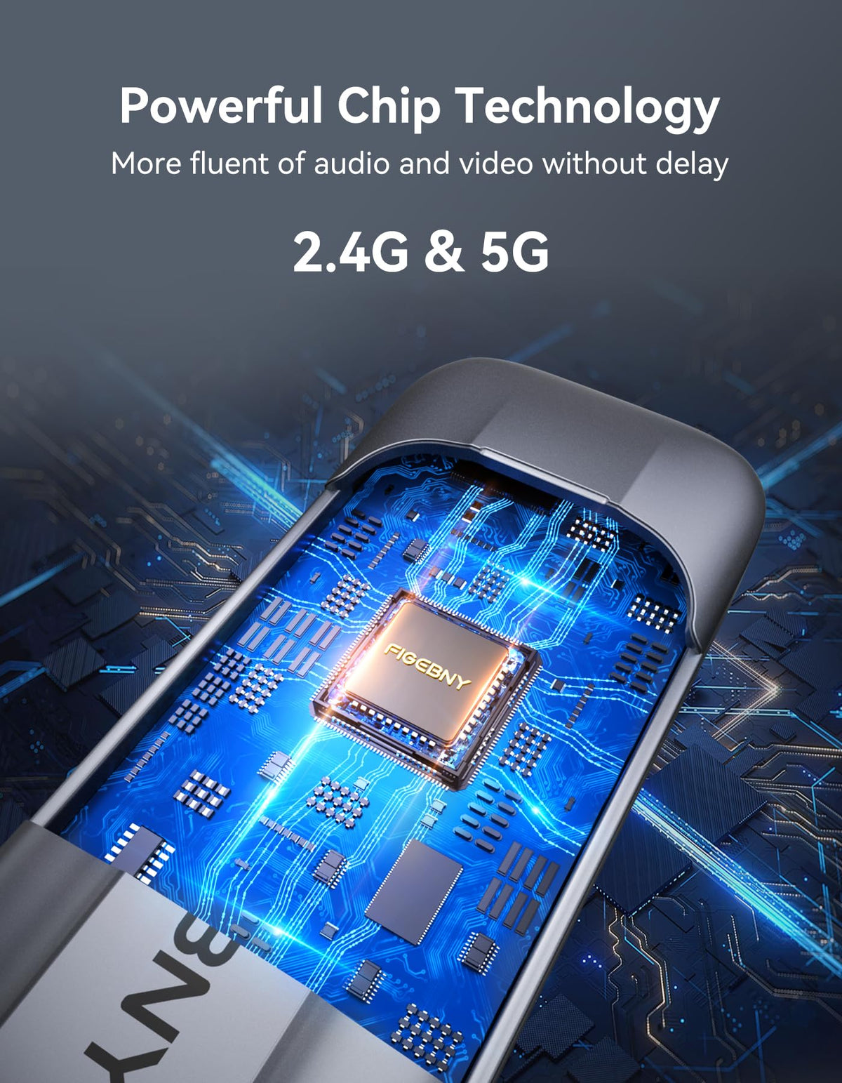 Wireless HDMI Transmitter and Receiver 4K, FIGEBNY Wireless HDMI Extender Sender Kit 2.4G/5G for Streaming Video Audio t