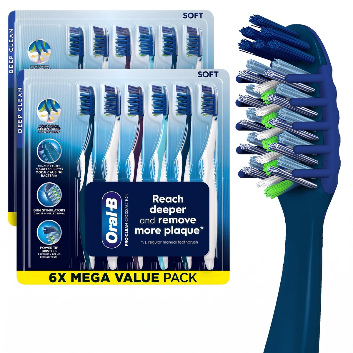 Oral B Pro Clean Cross Action Toothbrushes Deep Plaque - Oral-B Official Imagery - 2