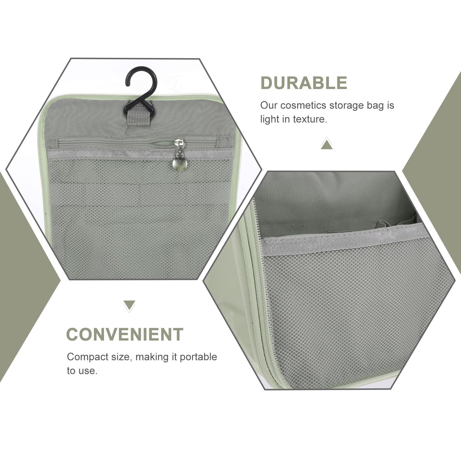 Healeved large green waterproof cosmetic case with dry-wet separation, portable makeup organizer for travel and daily use.