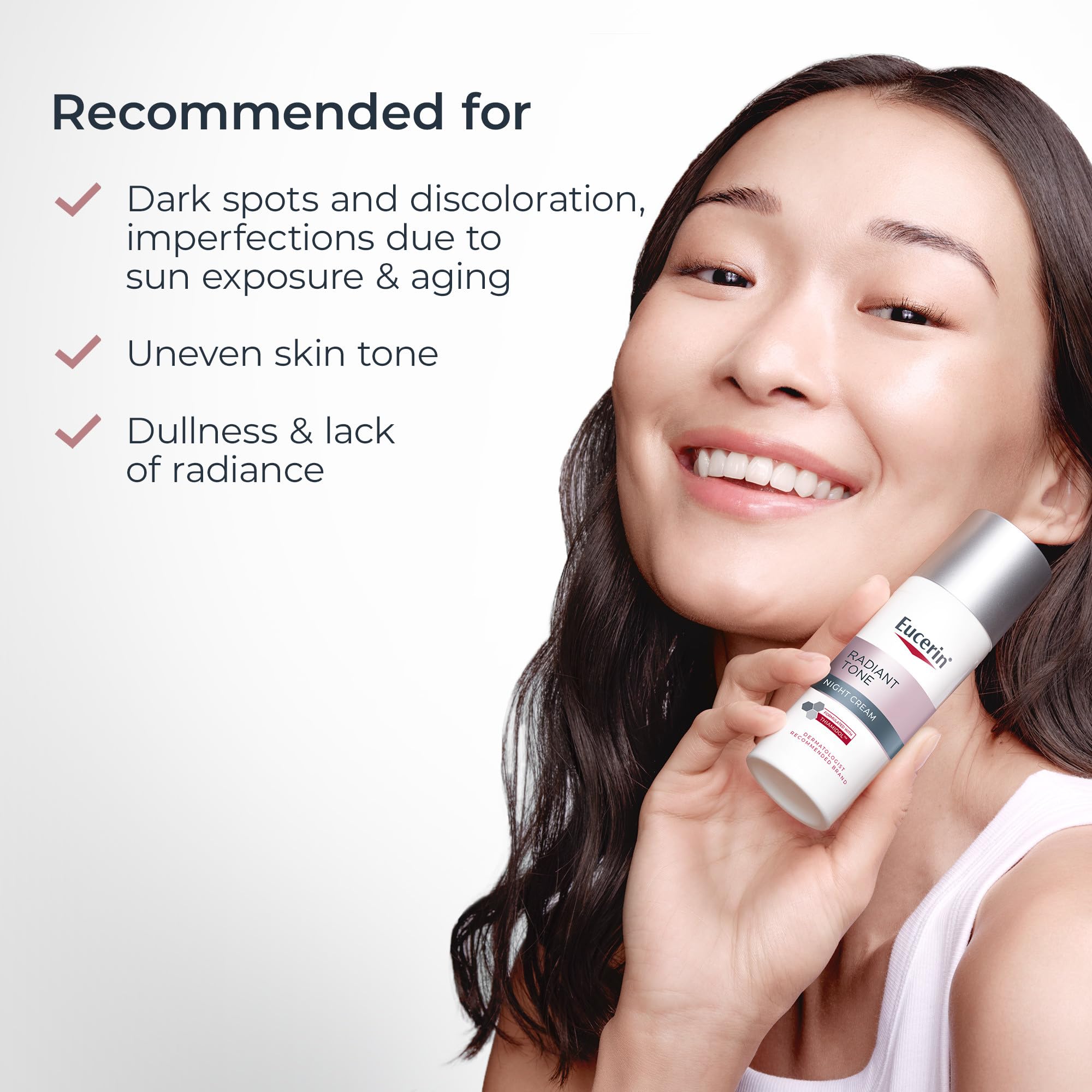 Eucerin Radiant Tone Night Cream Dark Spot Corrector with Thiamidol, 1.7 OZ