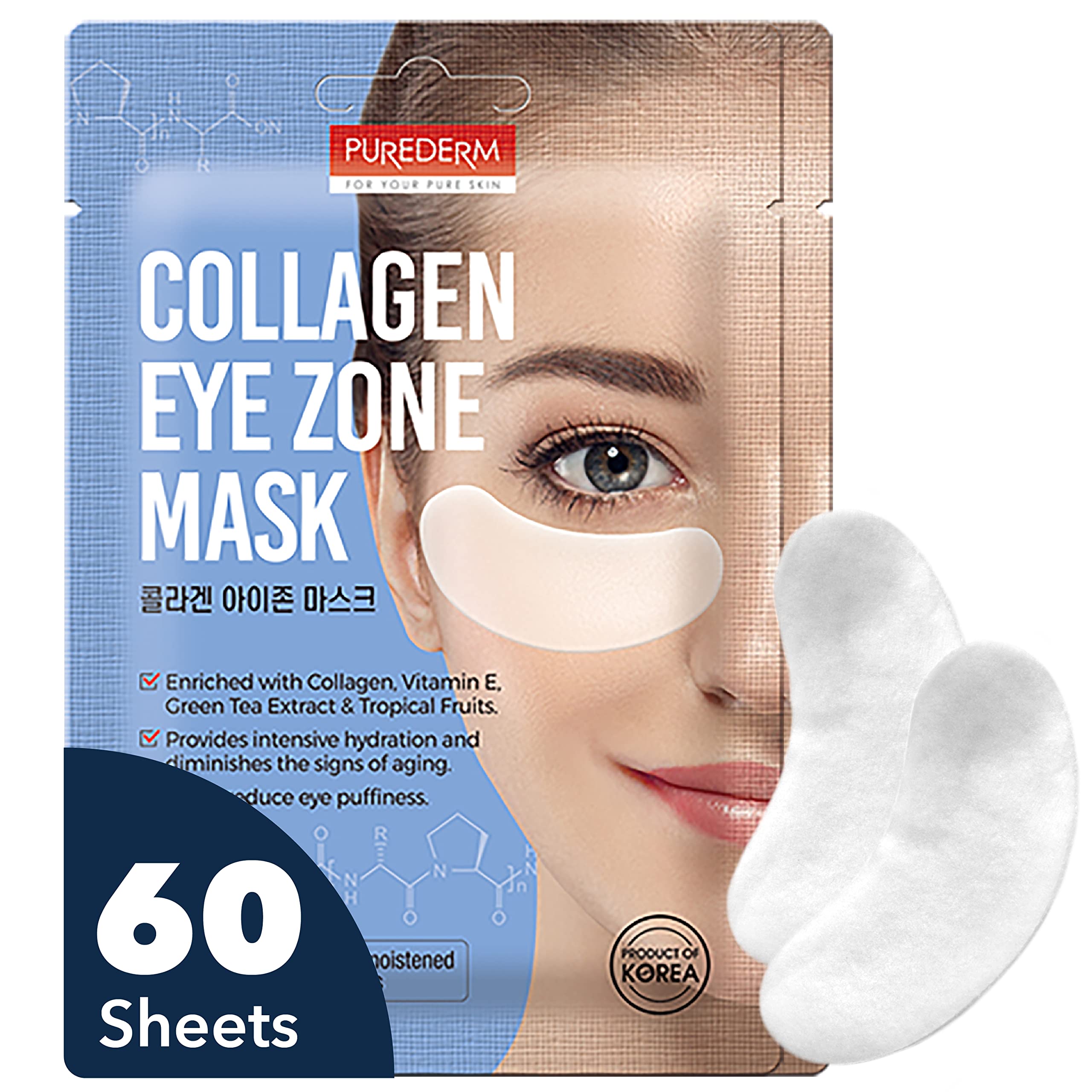 Purederm Collagen Eye Patches for Puffy Eyes, Dark Circles & - Product Imagery
