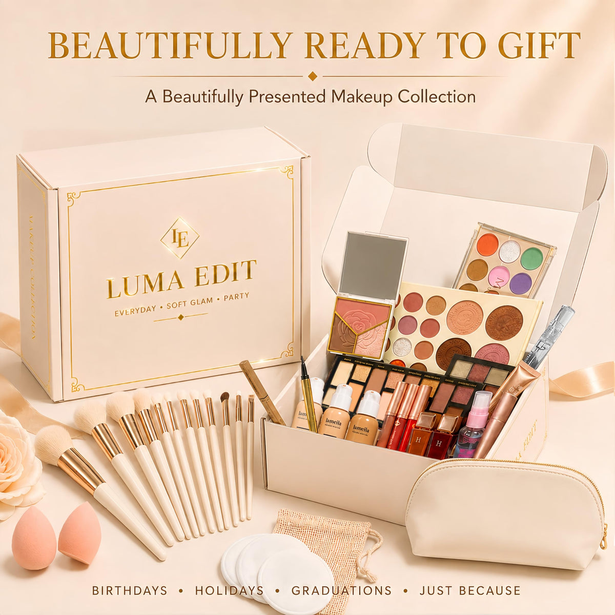 LUMA EDIT – Makeup Sets on display