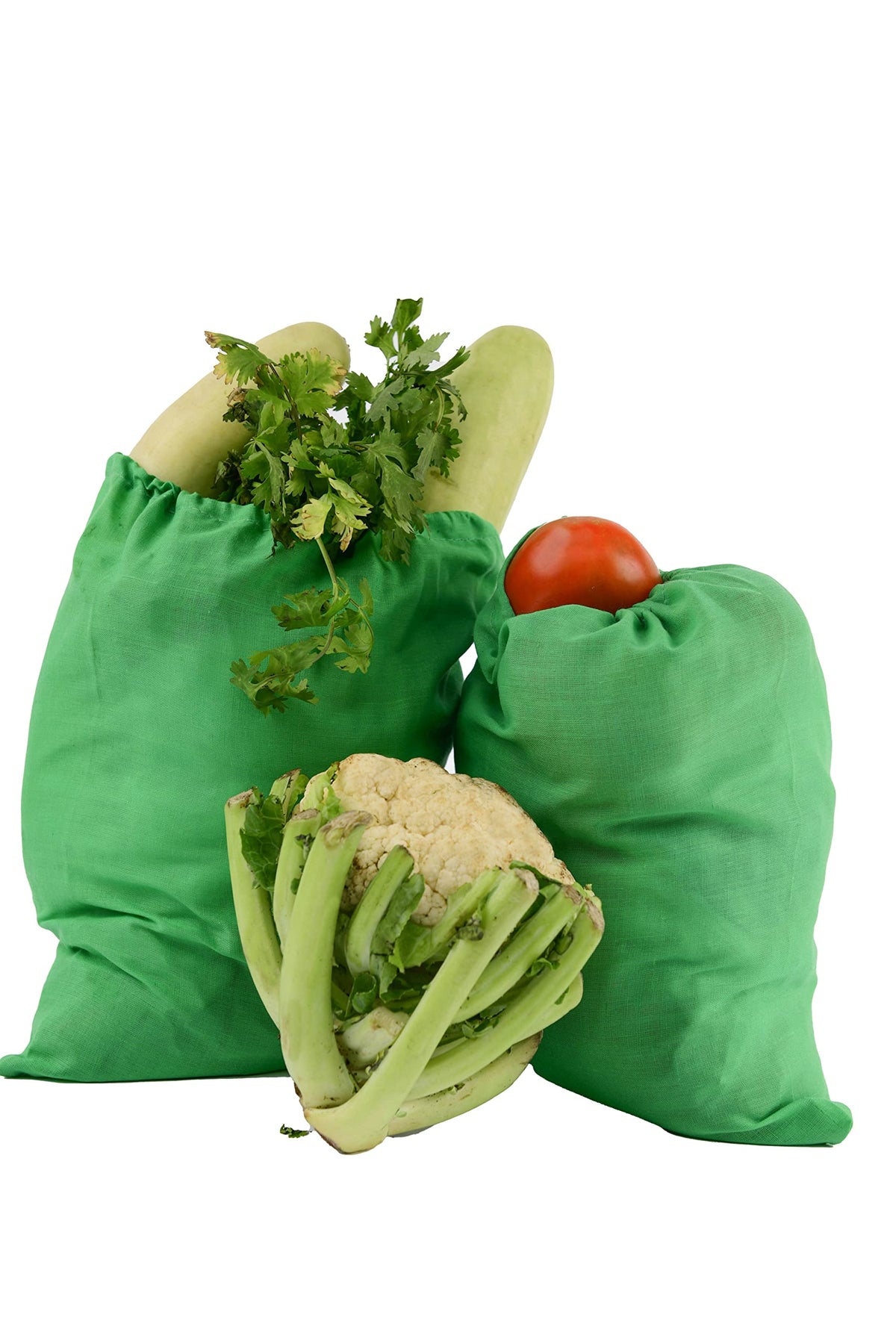ecogreentextiles Green Christmas Bags, 100% Organic Cotton birthday bag for gift wrapping, Grocery, Jewelry, and Makeup,