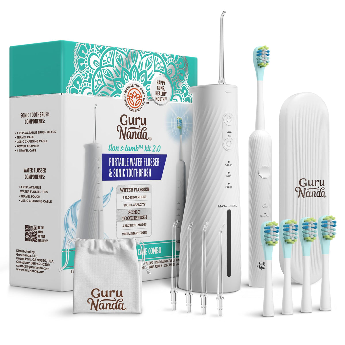 GuruNanda Electric Toothbrush Water Flosser 4 Toothbrush - GuruNanda Official Imagery - 1