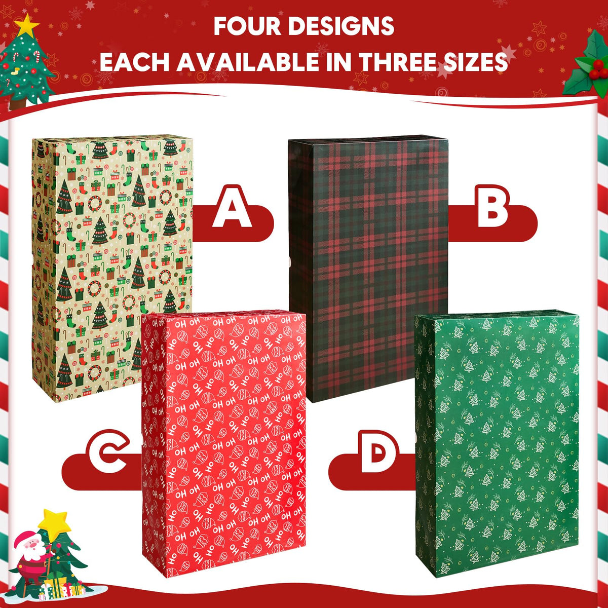 YANGTE 24 Pack Large Christmas Boxes for Presents Assorted - YANGTE Official Imagery - 5
