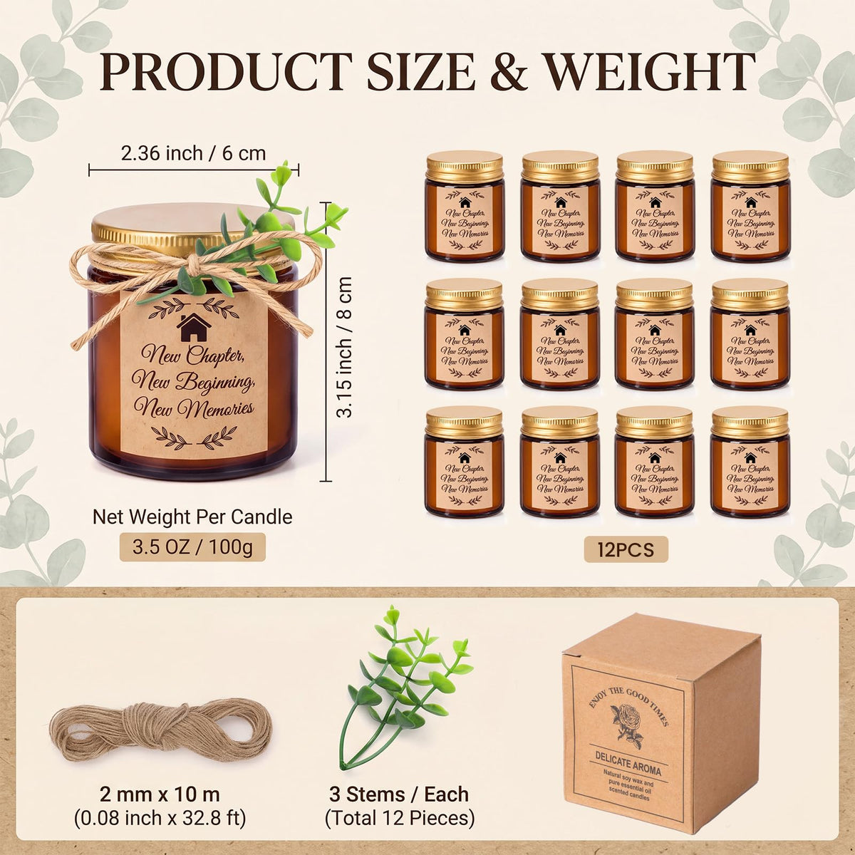 12 Pieces Scented Candle Gifts Set - RimCereal Official Imagery - 3