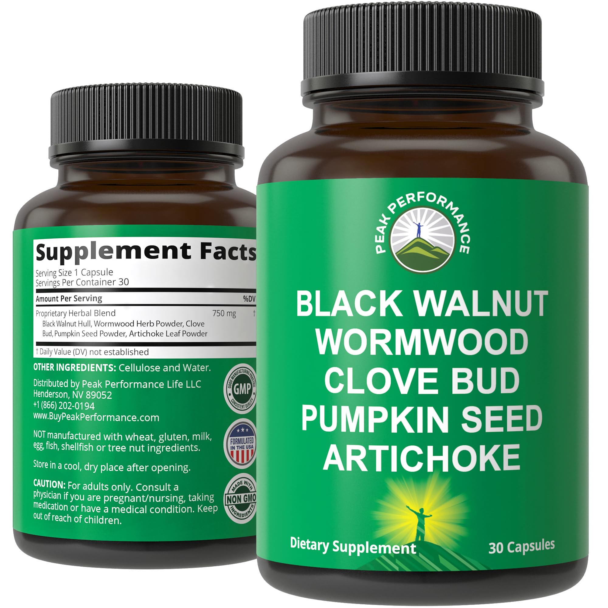 Wormwood Black Walnut Clove Cleanse for Humans Capsules Supplement