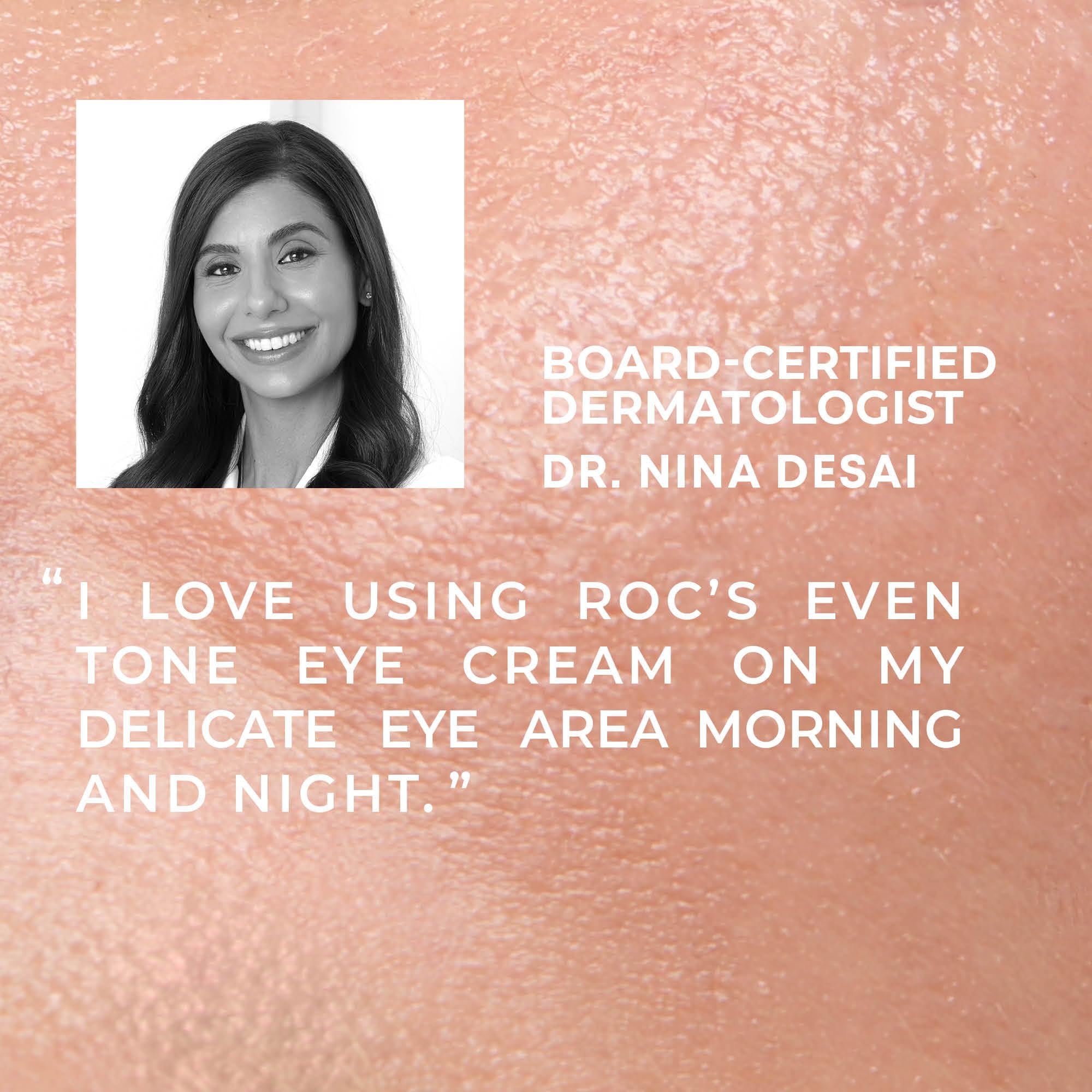 RoC Brightening 5-in-1 Eye Cream moisturizer with brightening, toning, and lifting benefits in a 0.5oz jar.