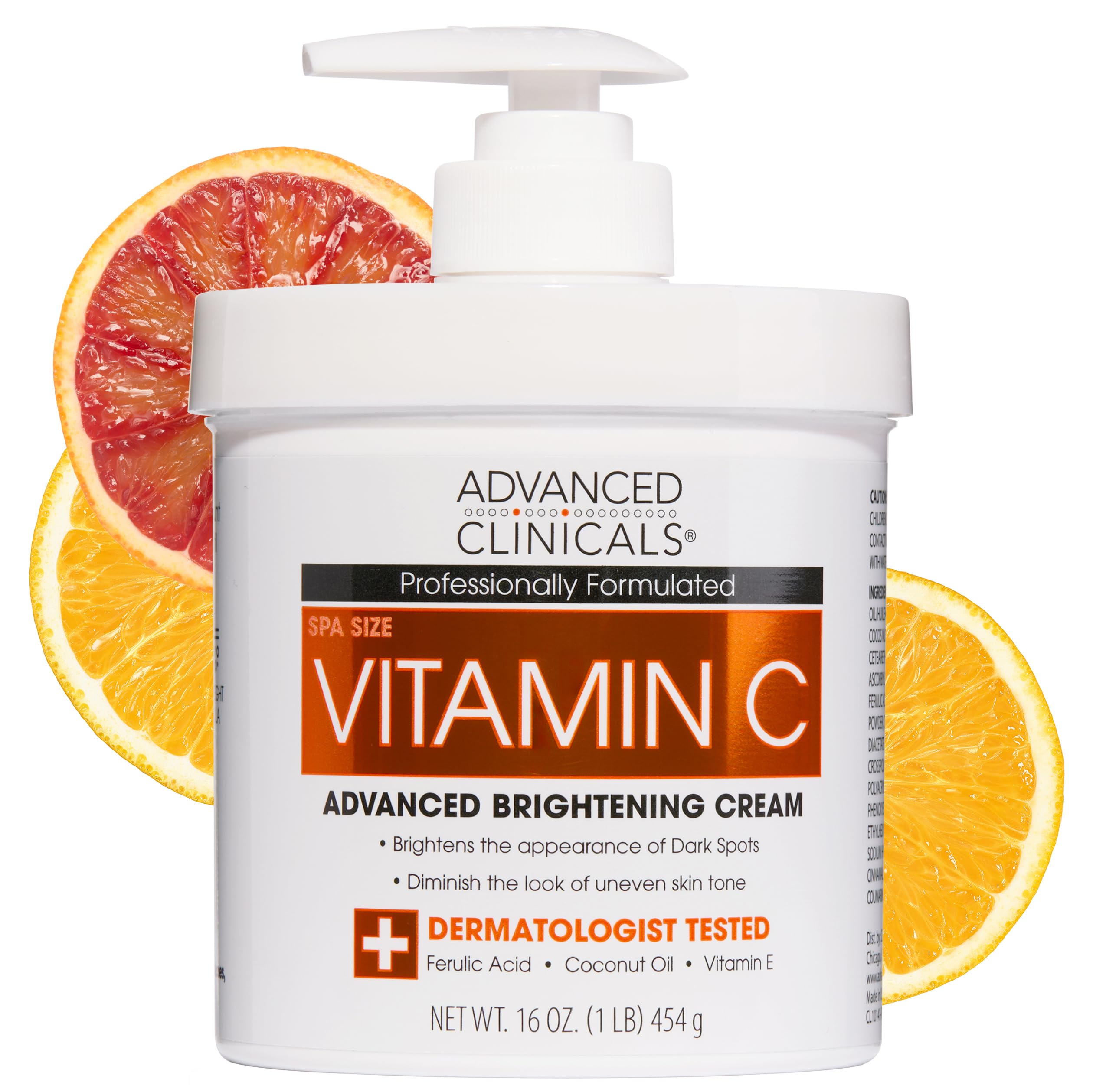 Advanced Clinicals Vitamin C Cream Visibly Brightening Body - Product Imagery