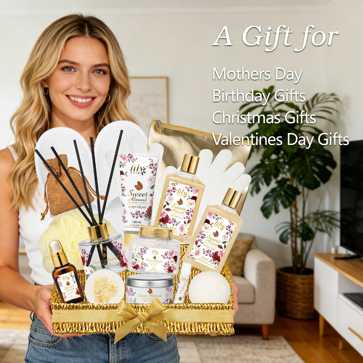 17Pcs Spa Gifts Bath Set Moisturizing Spa Gift Baskets for - LILY ROY Official Imagery - 3