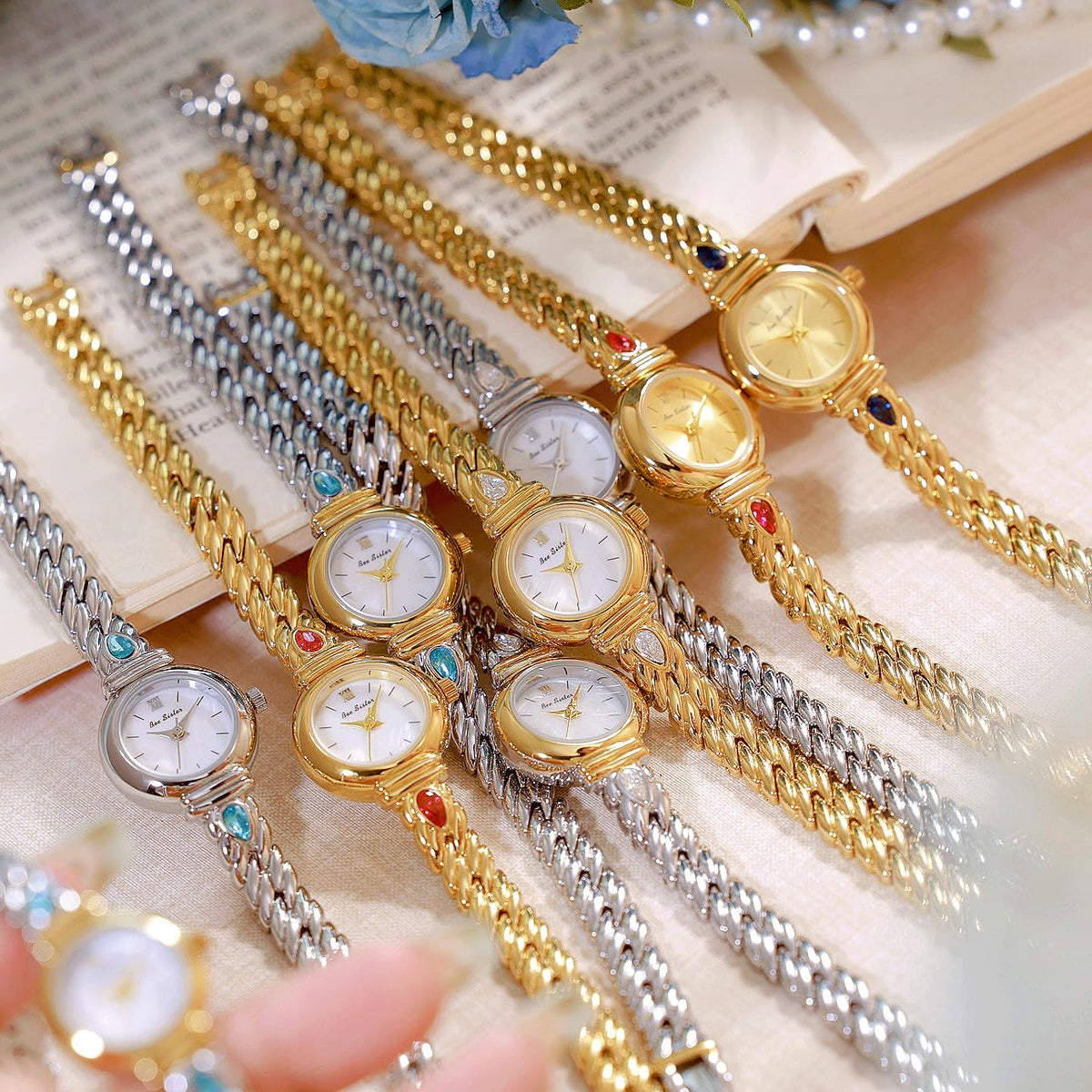 Gosasa Women’s Jewelry Bracelet Watch Petite Quartz Crystal Dress Watch – back view and specifications