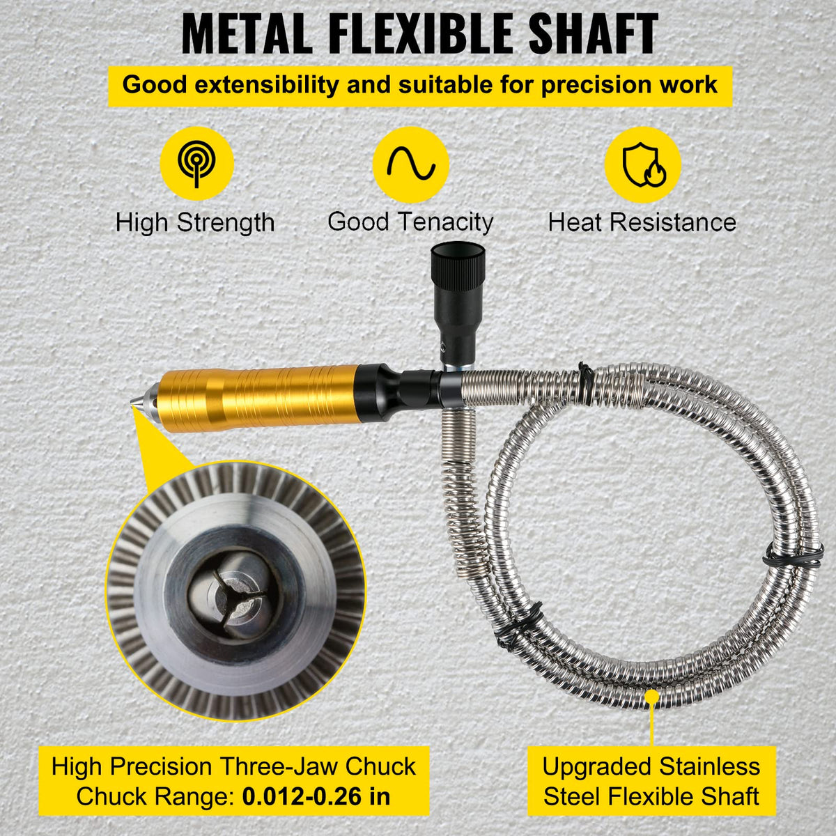 VEVOR Flex Shaft Grinder 780W Rotary Tool 500-23000RPM Rotary Carver with 1/4" 3-Jaw Chuck & Stepless Speed Foot Ped