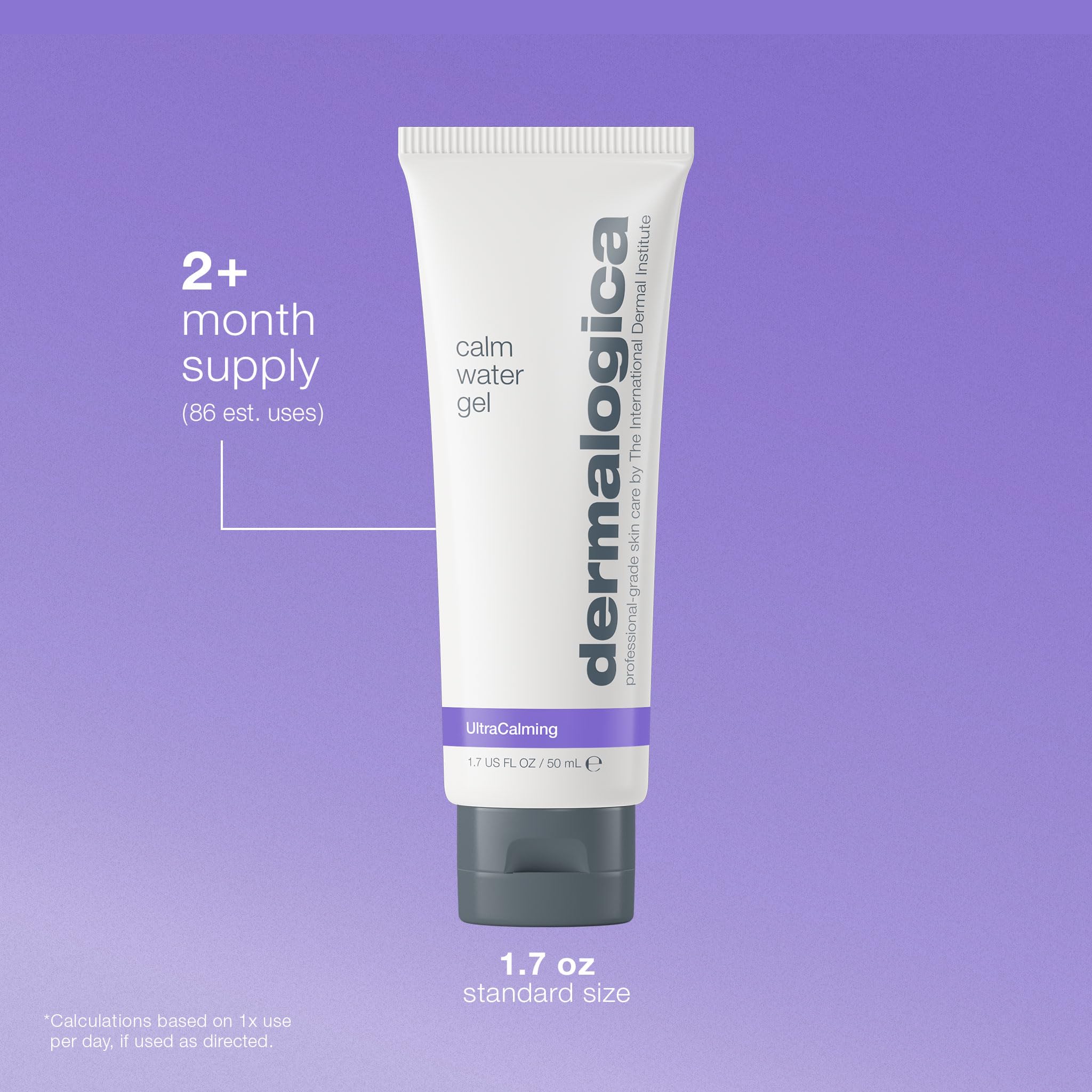 Dermalogica Calm Water Gel Moisturizer 1.7oz for sensitive skin, featuring a lightweight, hydrating gel texture on a clean background.