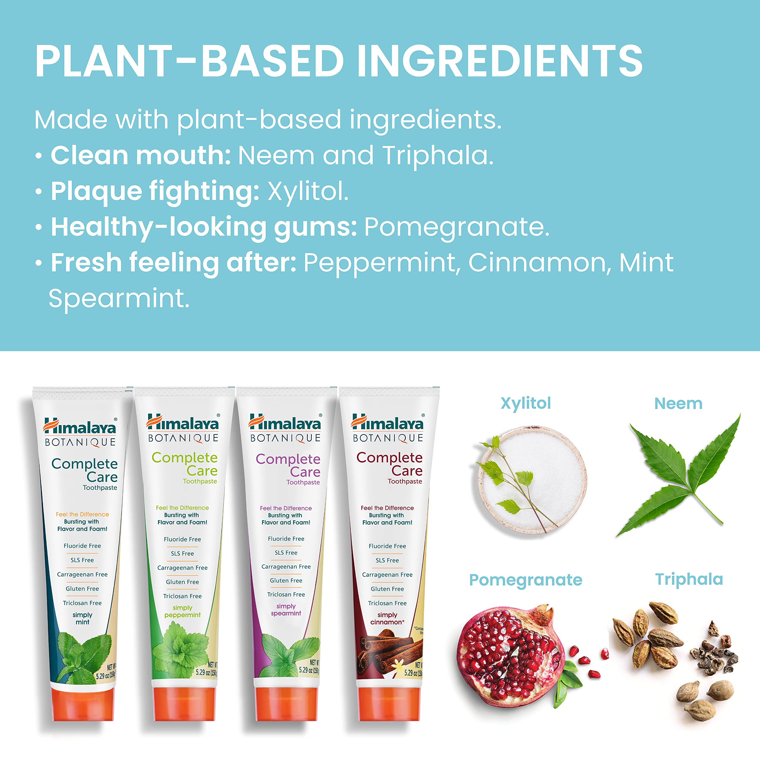 Himalaya Botanique Herbal Toothpaste Variety 4-Pack 5.29oz