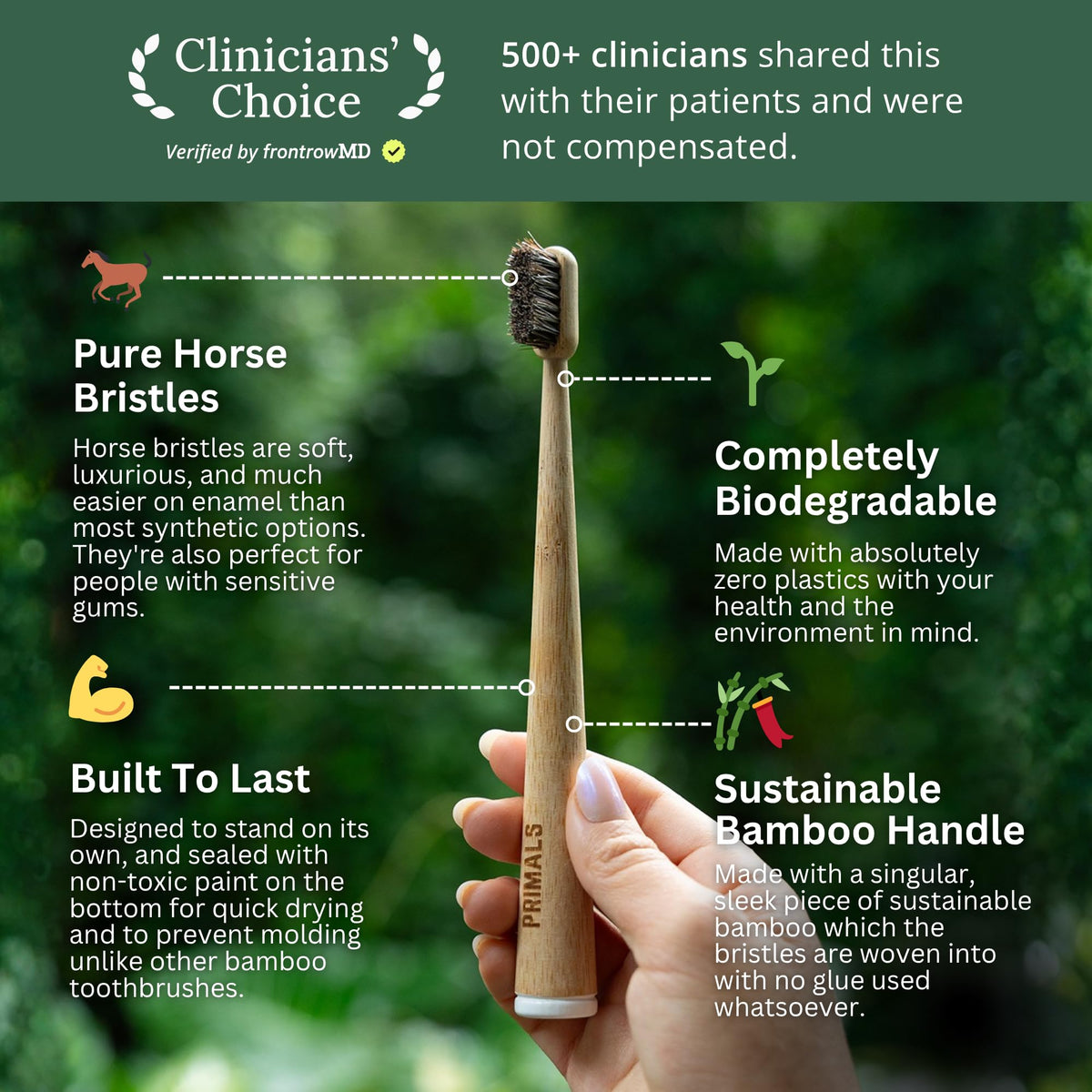 PRIMALS Horse Bristle Complete Natural Oral Care Bundle - PRIMALS Official Imagery - 3