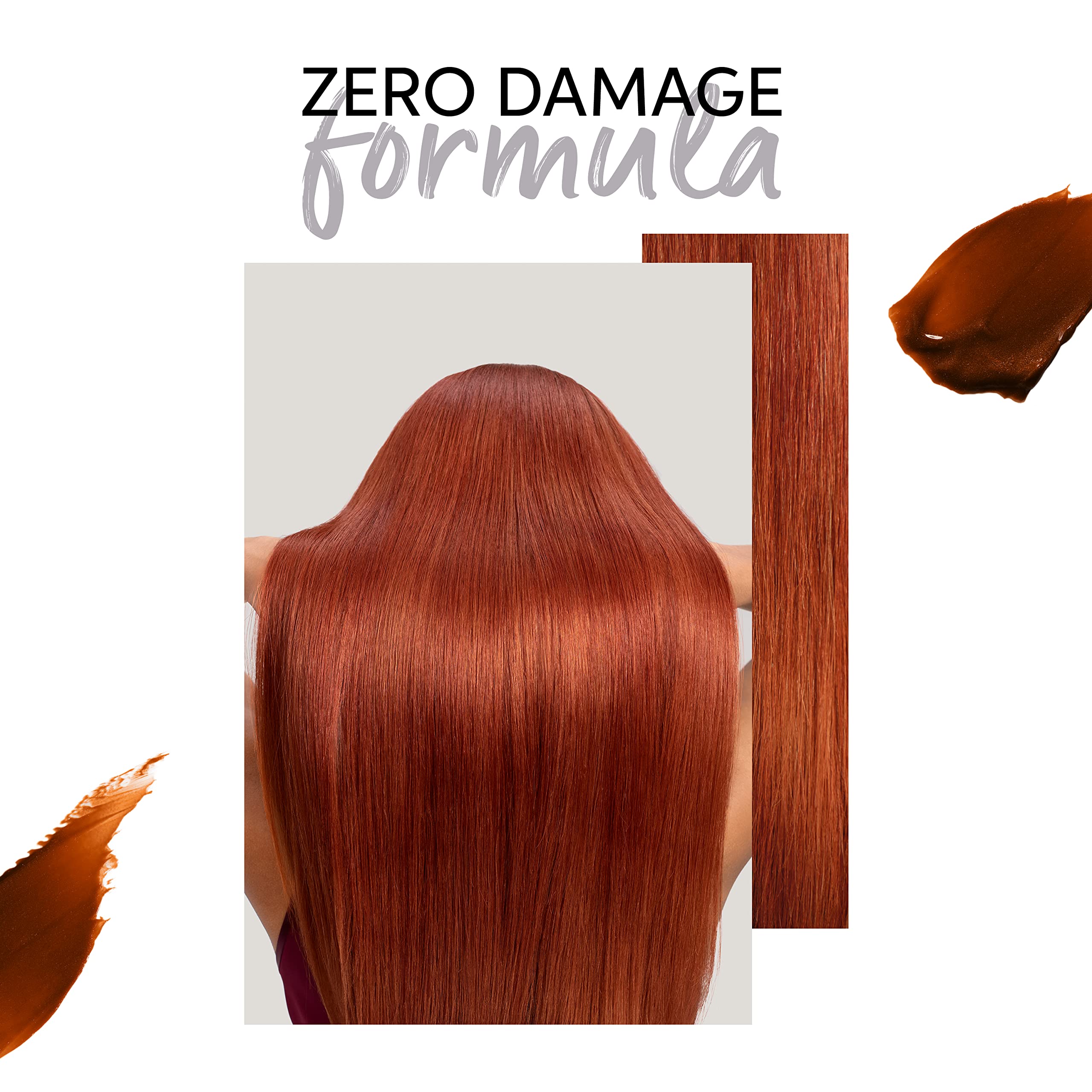 Wella Color Fresh Mask Copper Glow hair coloring agent applied to hair with vibrant copper tone, showcasing glossy, colorful hair treatment