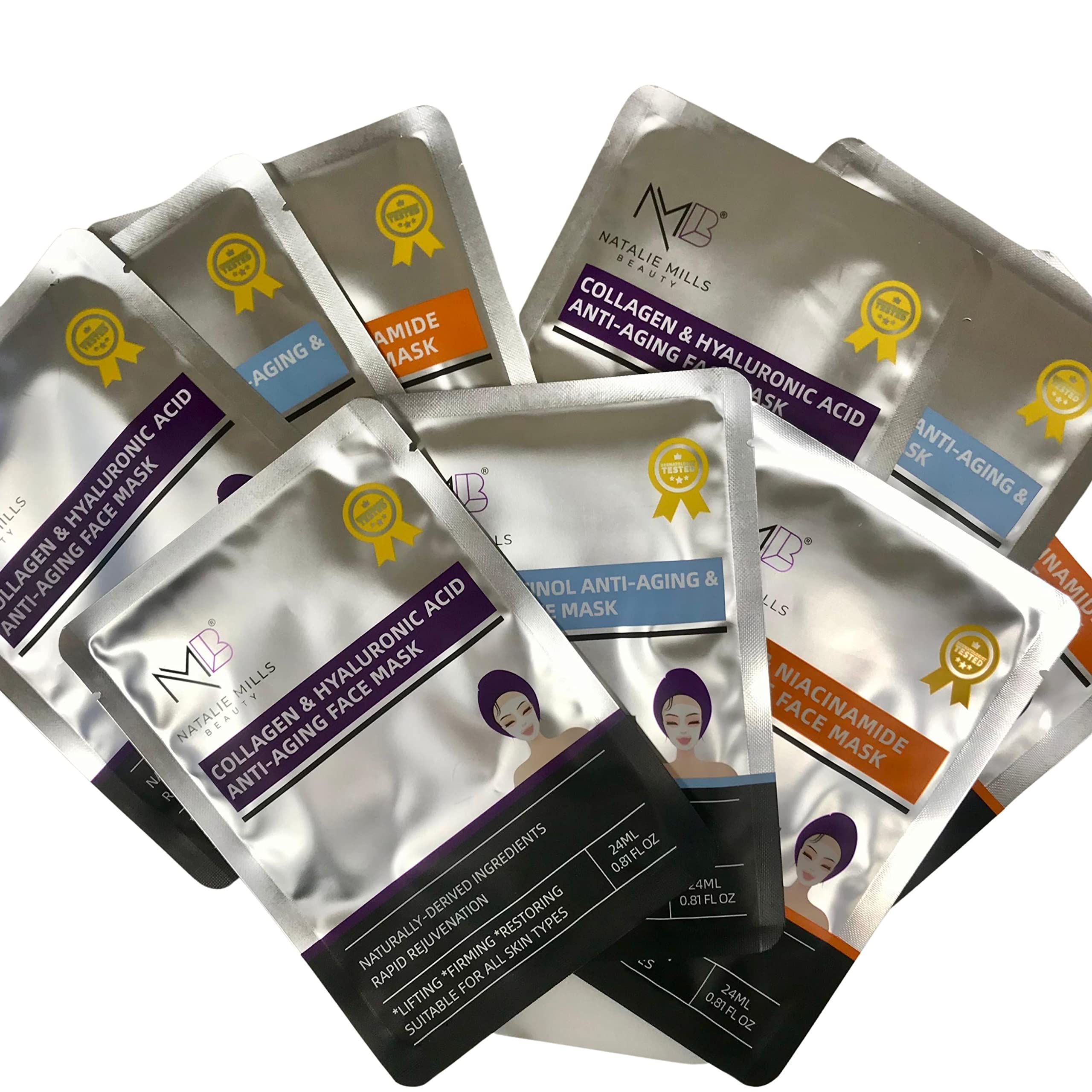 Supreme Retinol, Collagen & Vitamin C Anti-Aging SILK Face Mask - Product Imagery