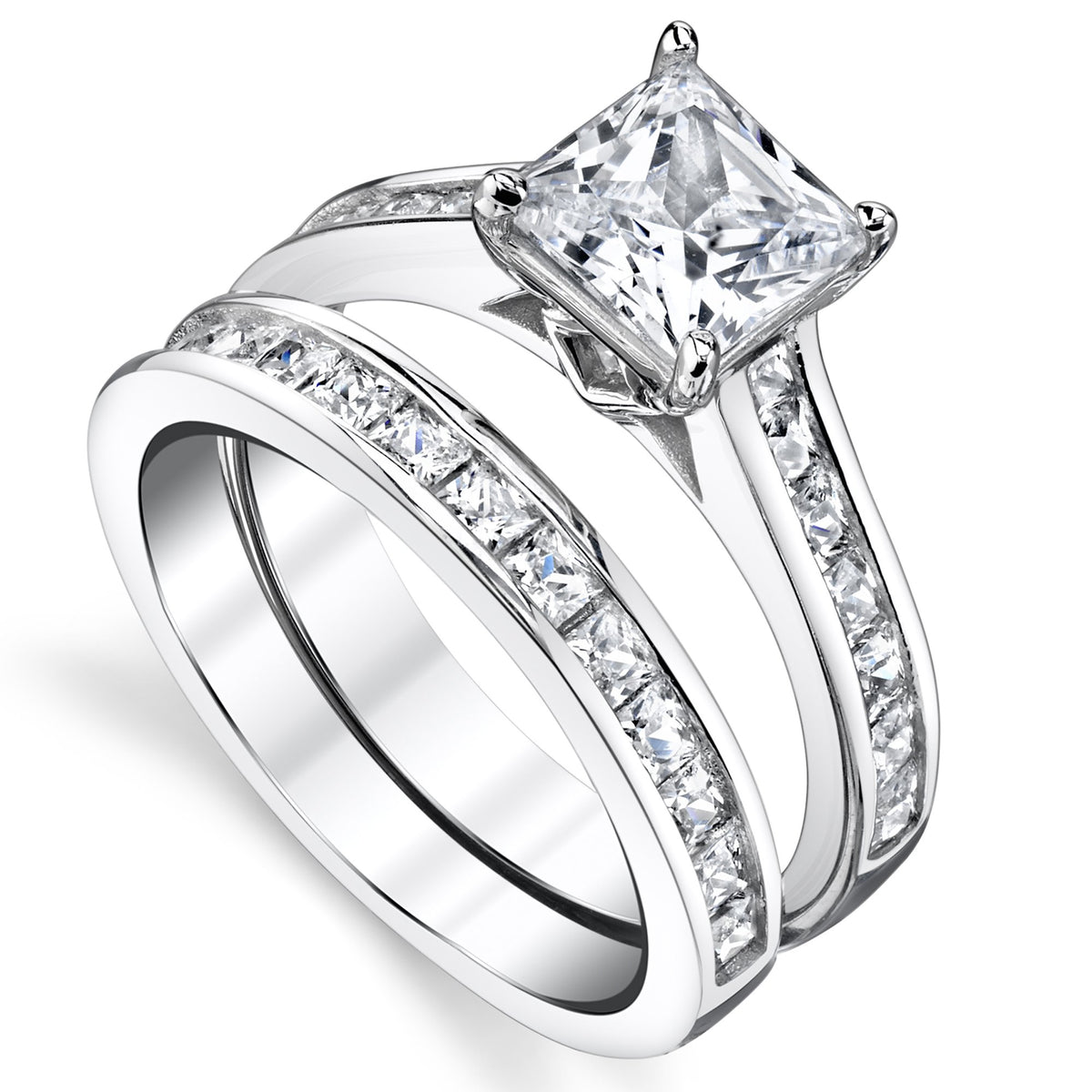 4 3 Carats Sterling Silver Cubic Zirconia Bridal Set - Bonndorf Official Imagery - 3