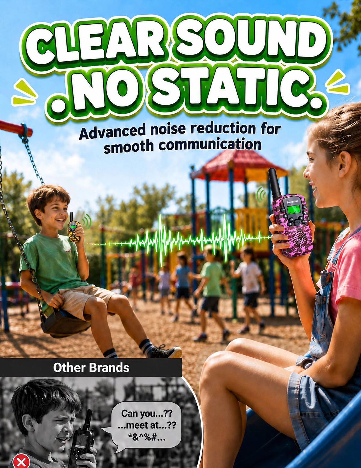 Rechargeable Walkie Talkies for Kids Outdoor Toys Games for - Soopotay Official Imagery - 5
