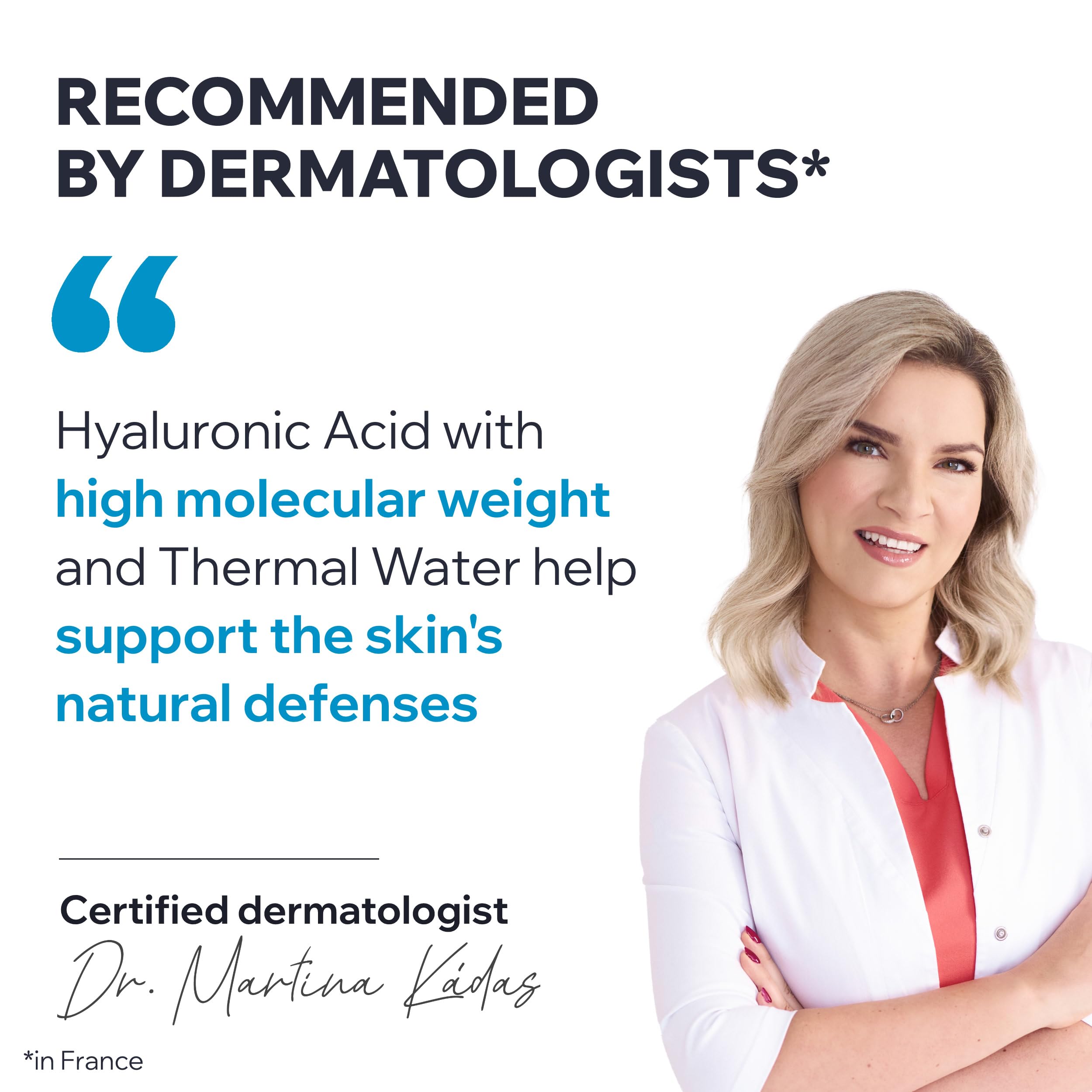 Uriage Water Essence Hydration Booster with Hyaluronic Acid in a clear bottle, featuring a white cap, for skincare hydration.