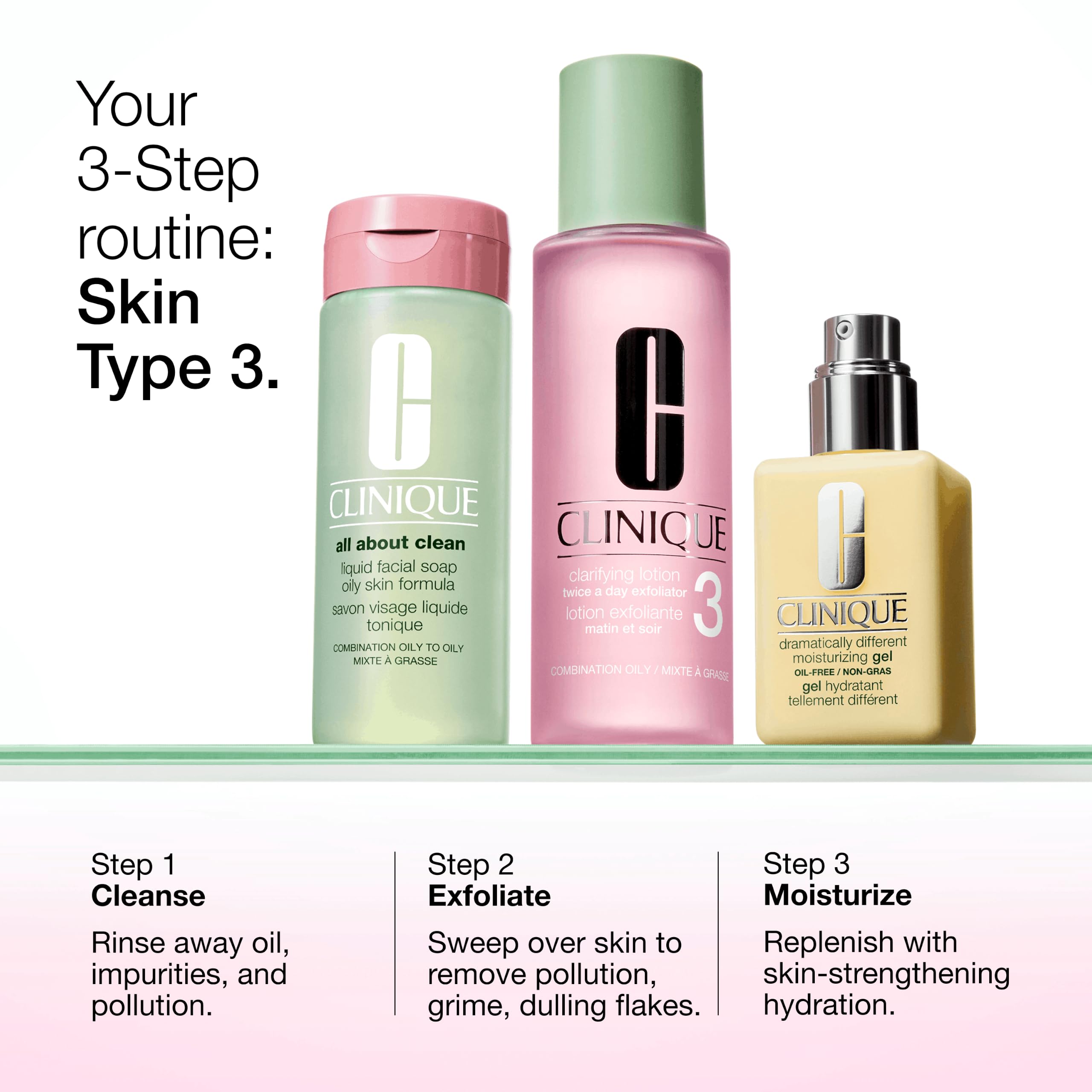 Clinique Dramatically Different Moisturizing Gel in 6.7 fl oz bottle, oil-free face moisturizer for combination to oily skin.