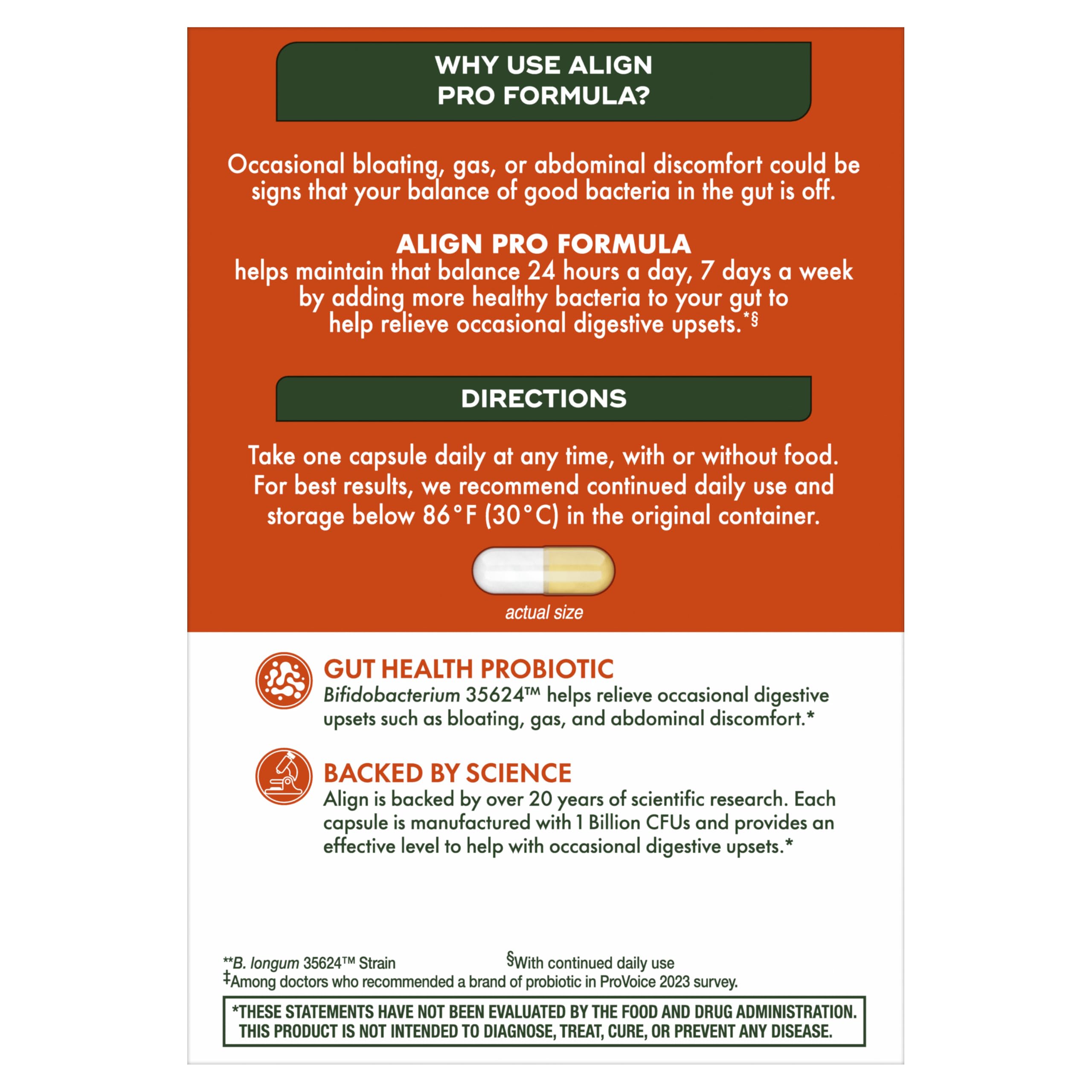 Align Probiotic Pro Formula – 63 Capsules, 2-Month Supply