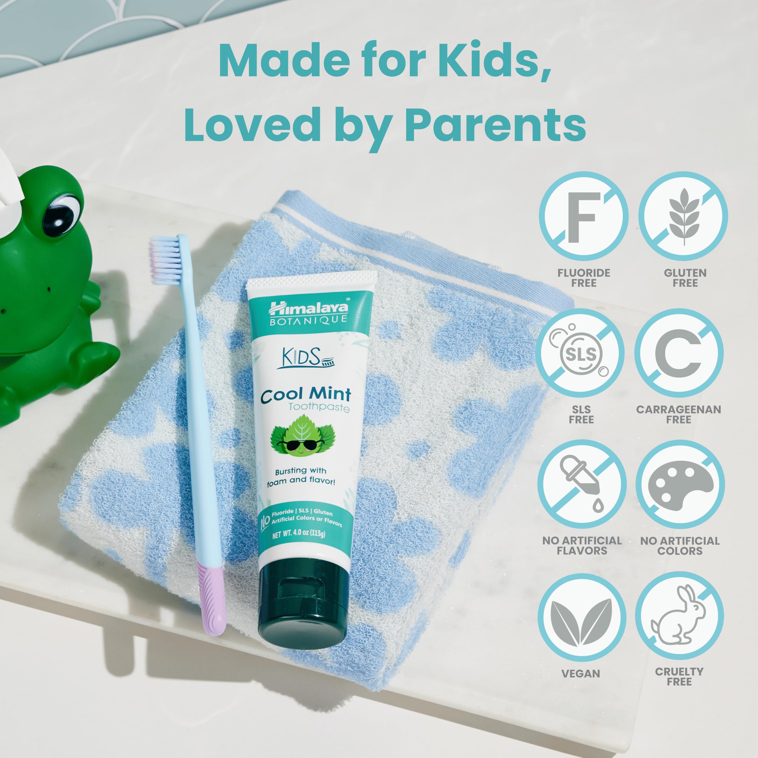 Himalaya Botanique Kids Toothpaste with Xylitol, Cool Mint, 4 oz, 2 Pack