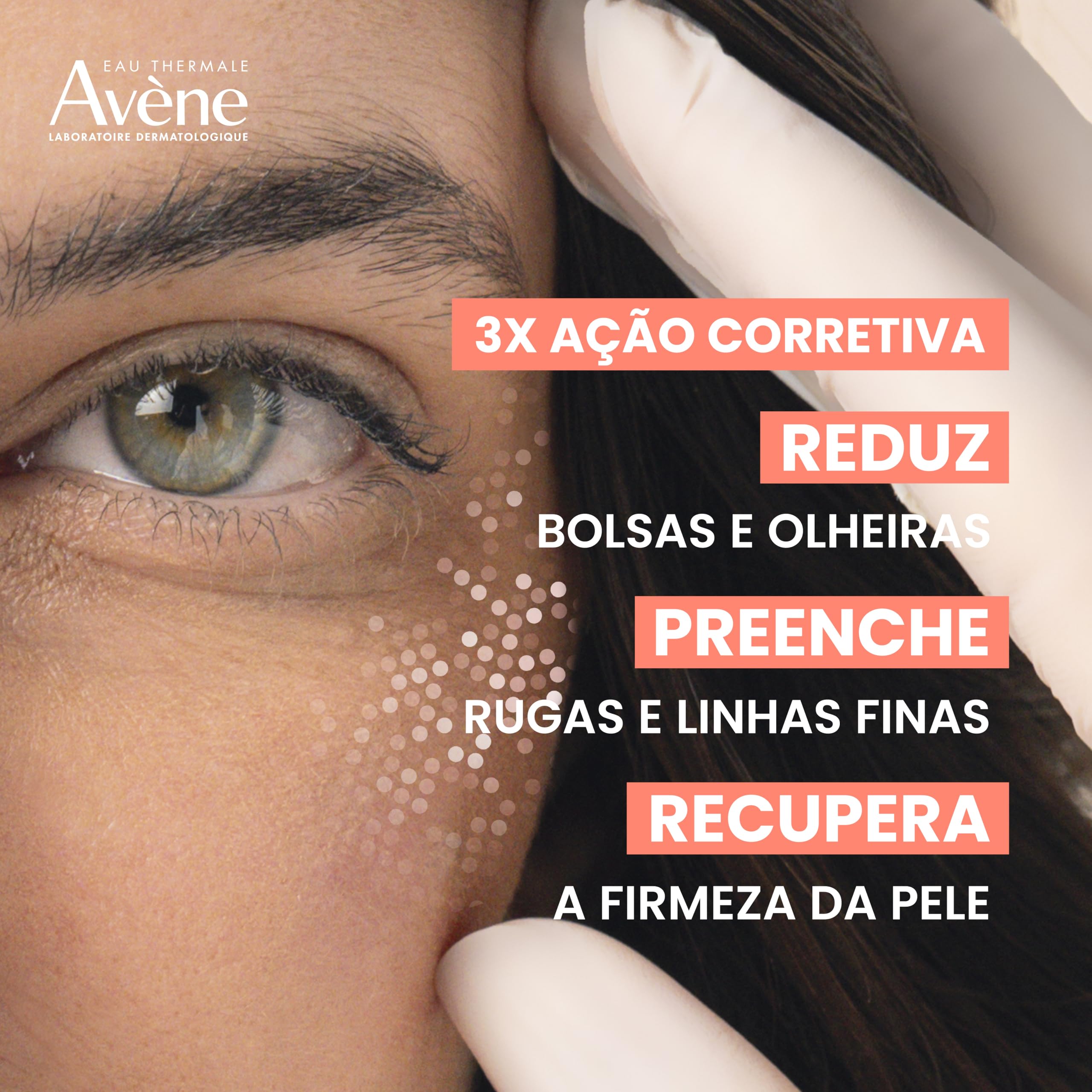 Avène Hyaluron Activ B3 eye cream in a 1 oz tube, moisturizing and reducing puffiness around the eyes.