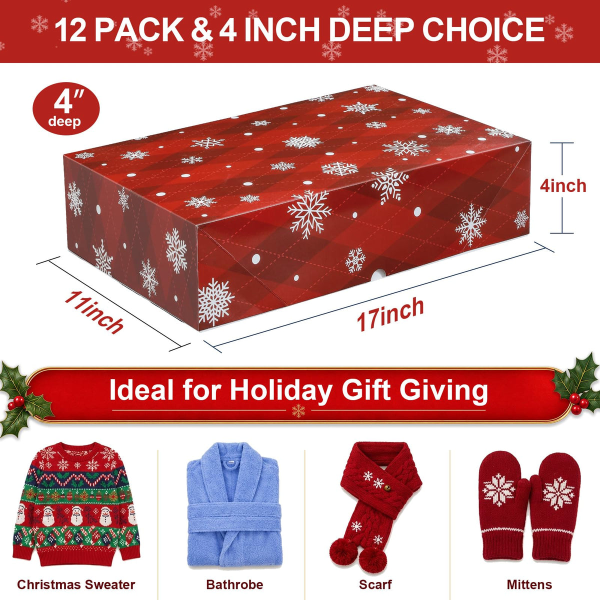 YANGTE 24 Pack 17 Christmas Gift Boxes with Lids - YANGTE Official Imagery - 3