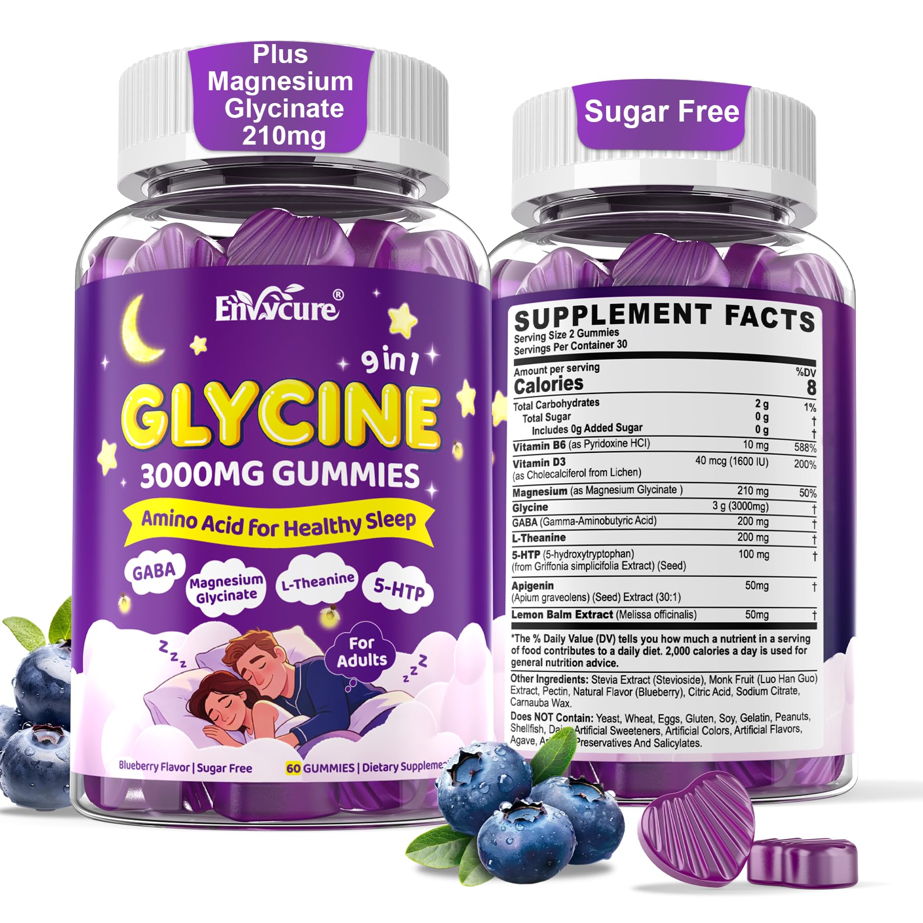 Glycine Gummies, Glycine 3g Supplements, Sleep Gummies for - Product Imagery