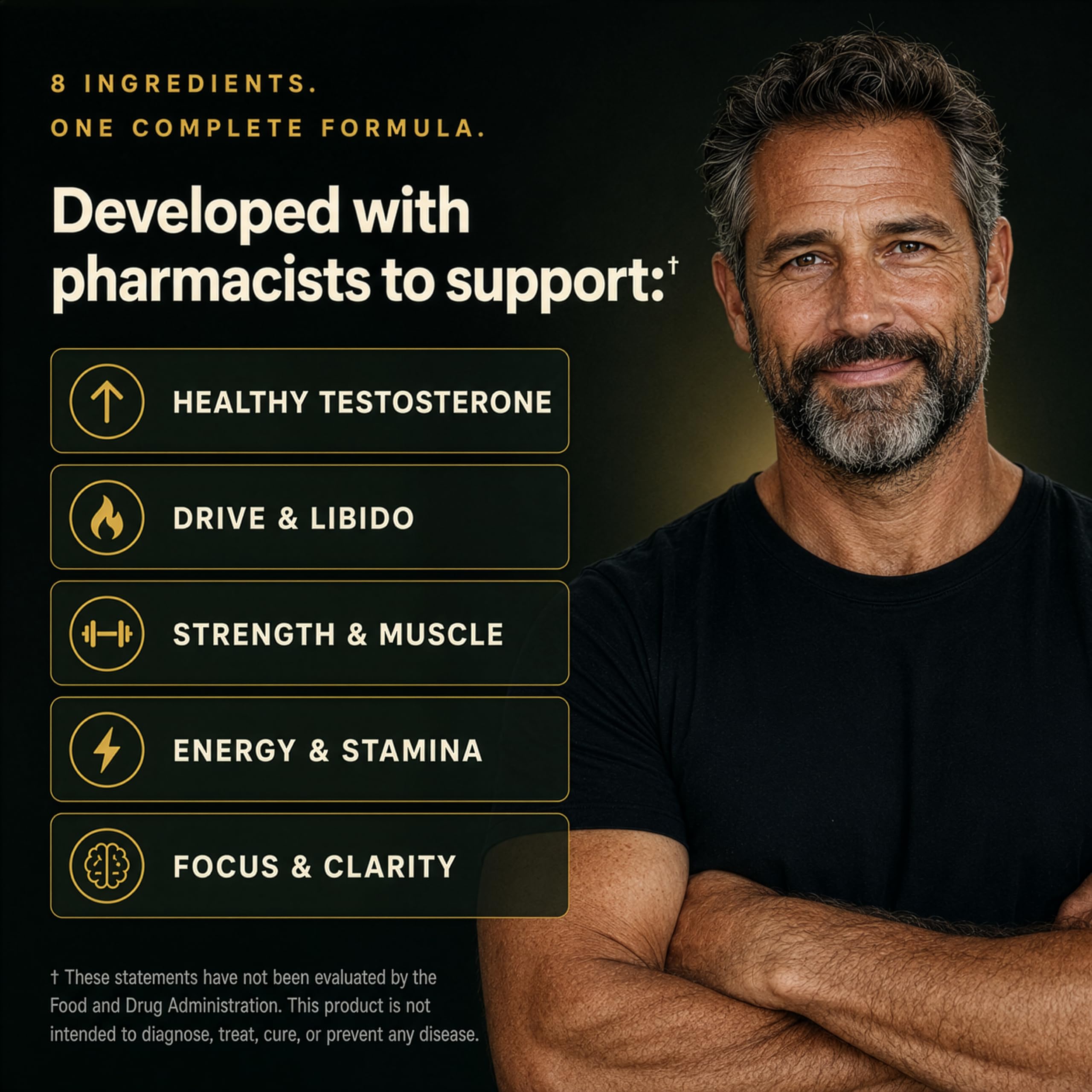 Plus+Ultra Testosterone Booster 8-in-1 1,450mg 60ct