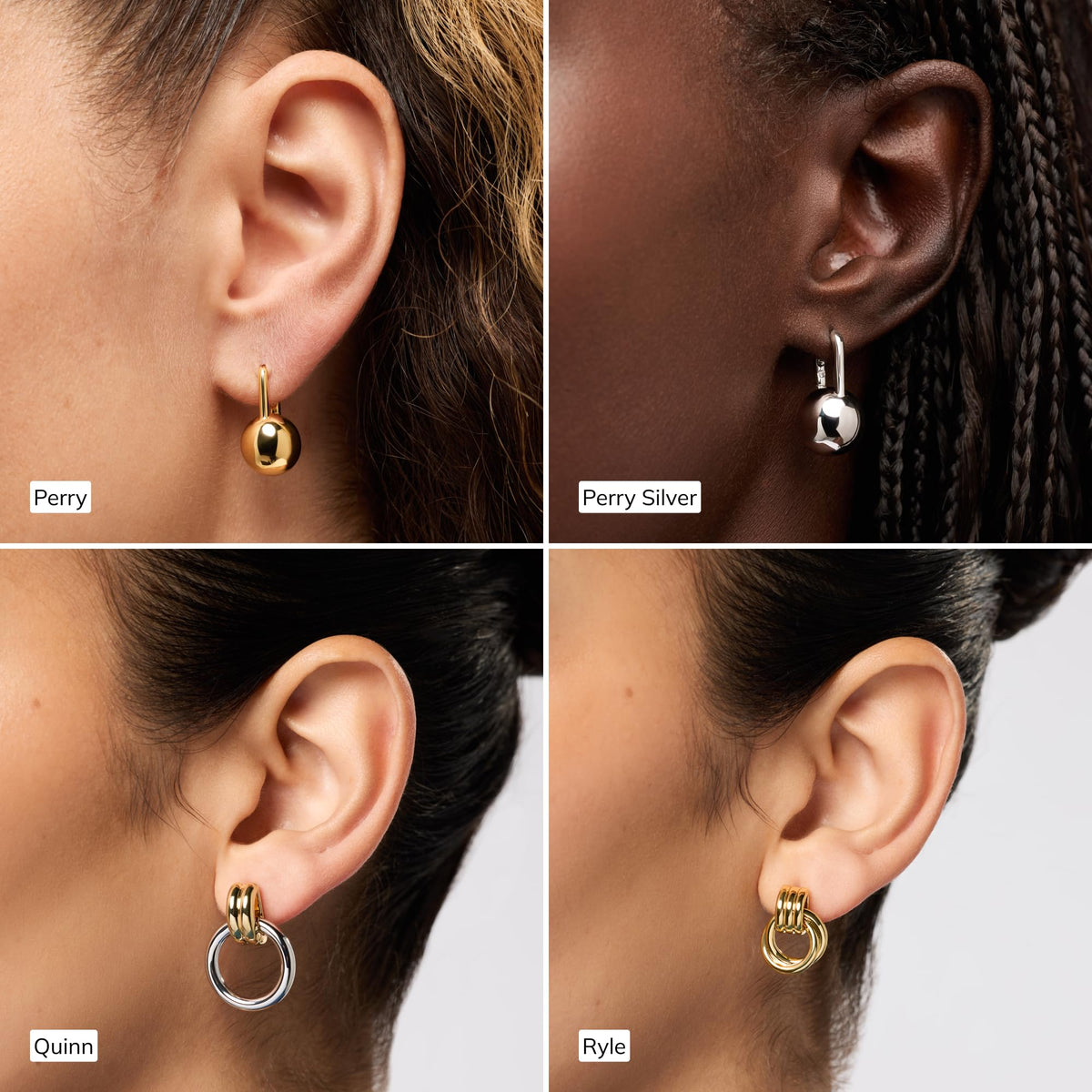 Ana Luisa Chunky Ball Earrings - 14K Gold Plated & Silver Rhodium Plated – alternate angle
