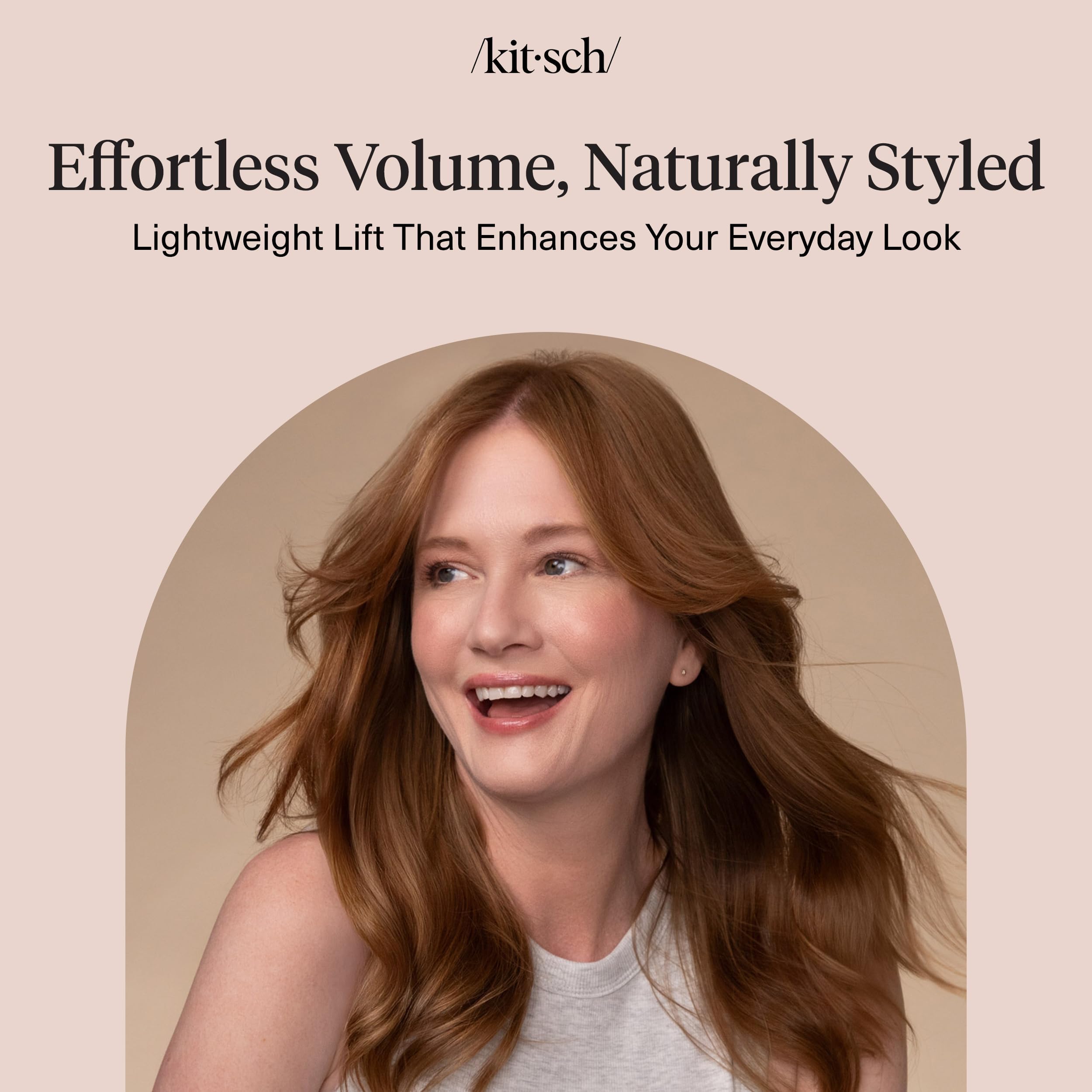 Kitsch Root Lifting & Thickening Spray 5oz bottle, hair styling product for volume and fullness, black and white label.