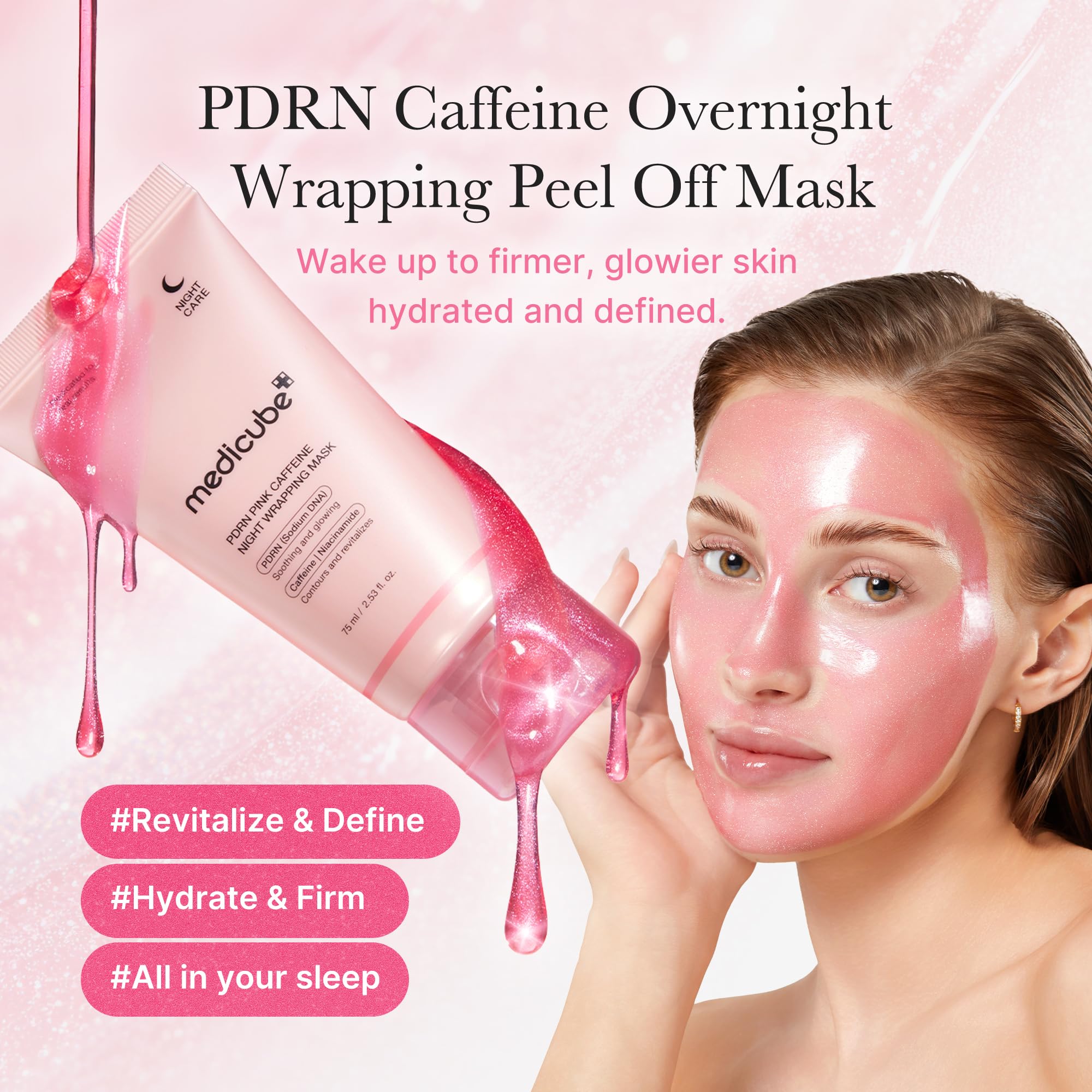 medicube Wrapping Mask PDRN Caffeine - Overnight Peel Off Facial Mask