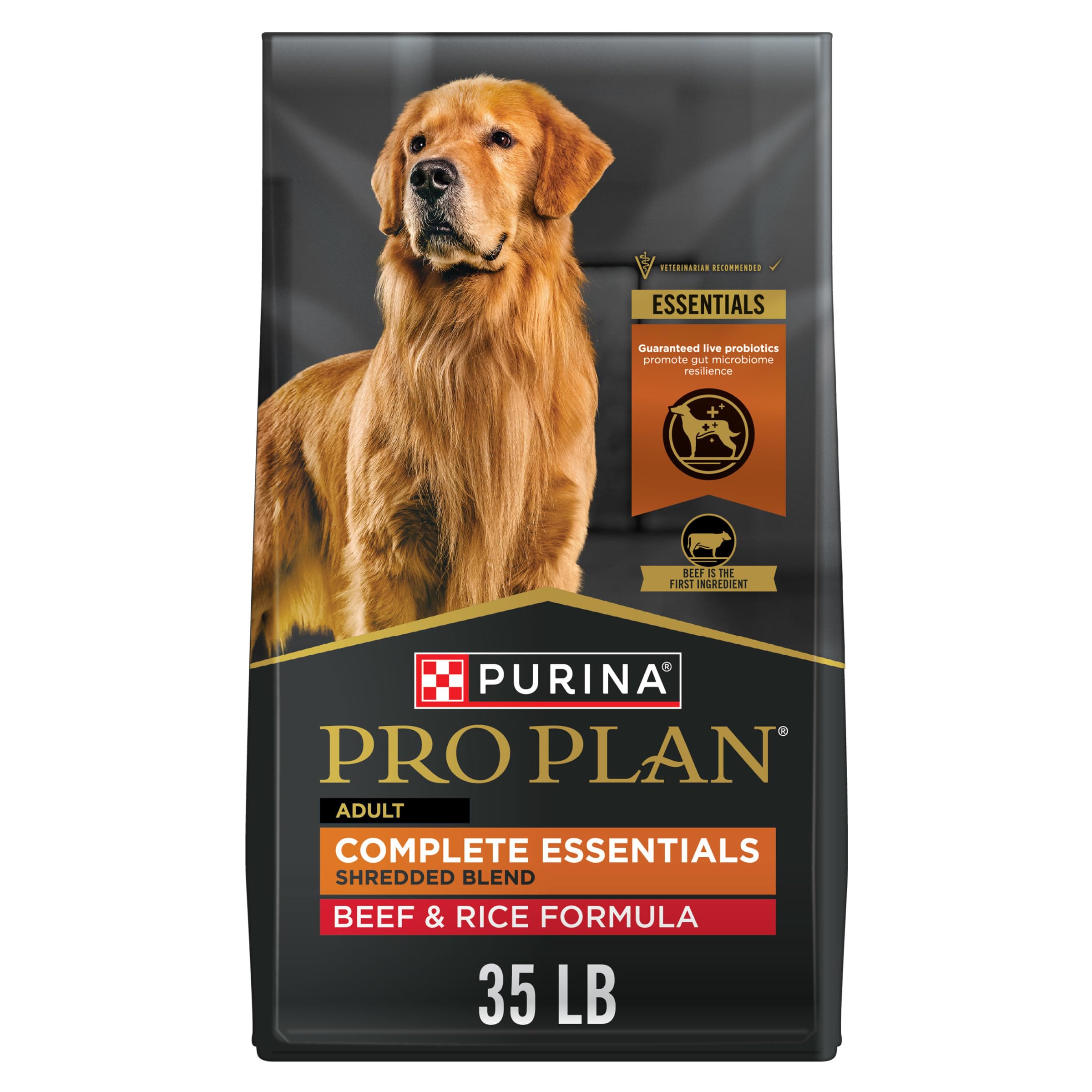 Purina Pro Plan Complete Essentials Beef & Rice Dry Dog Food, 35 - Product Imagery