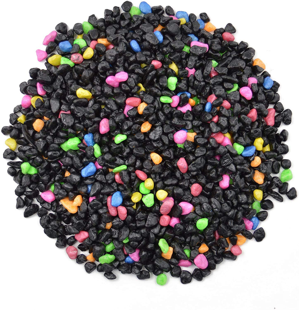 CNZ Aquarium Gravel Black & Fluorescent Mix, 0.25"-0.35", 10-Pound – product photo (Gravel)