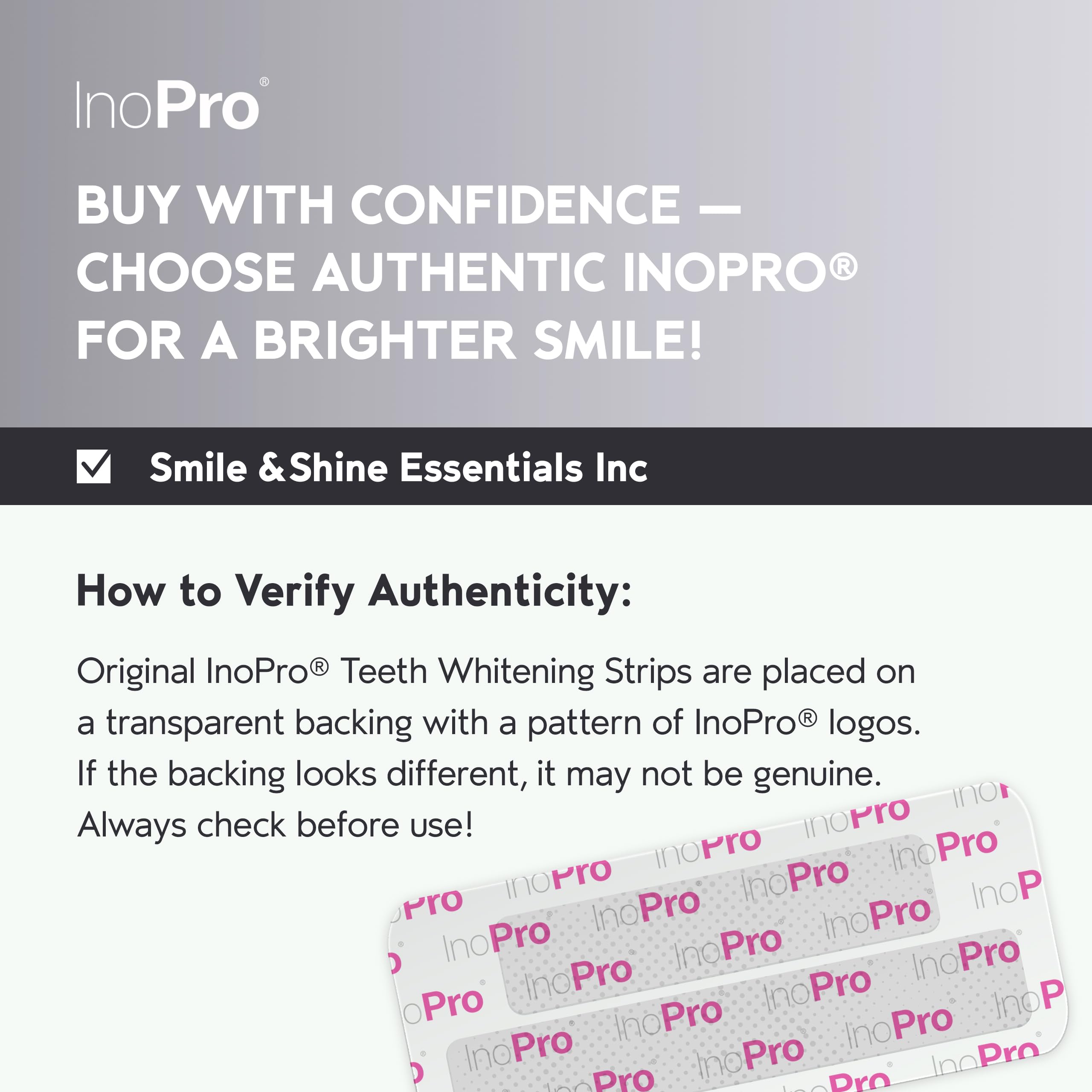 InoPro Natural Teeth Whitening Strips Kit 14 Treatments - Sensitive Teeth Whitener, Peroxide Free with Papain, Bromelain, Coconut Oil, White Strips for Teeth Whitening (28 Strips)