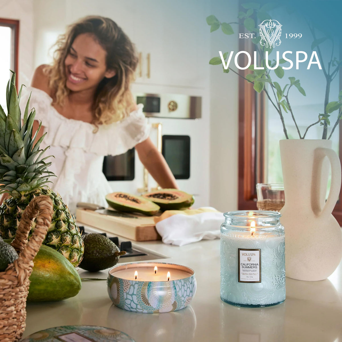 Voluspa California Summers Large Scented Candle Jar 18 Oz - Premium Selection Official Imagery - 7