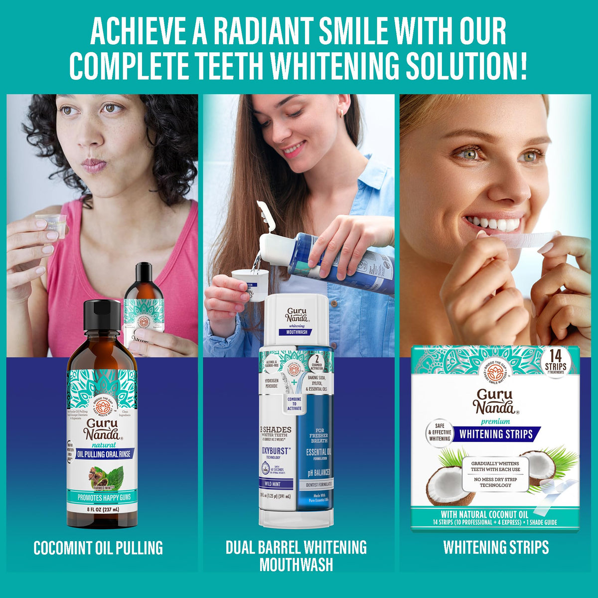 GuruNanda Total Smile Makeover Oral Care Kit Teeth Whitening - GuruNanda Official Imagery - 6