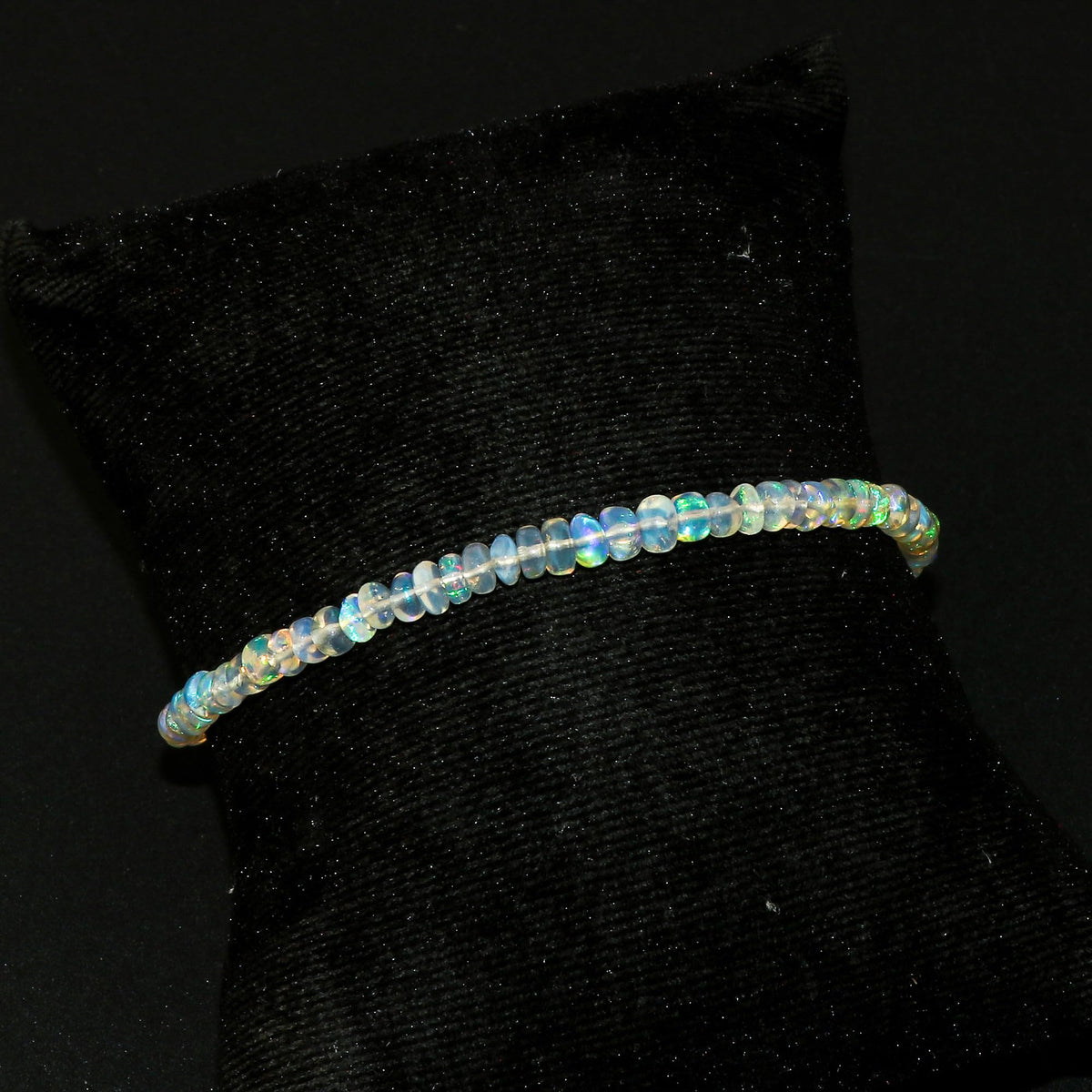 CRYSTALIS Natural Ethiopian Opal Beads Bracelet, High Grade Beaded Crystals, Chakra Healing Gemstone, Gift Giving Women 